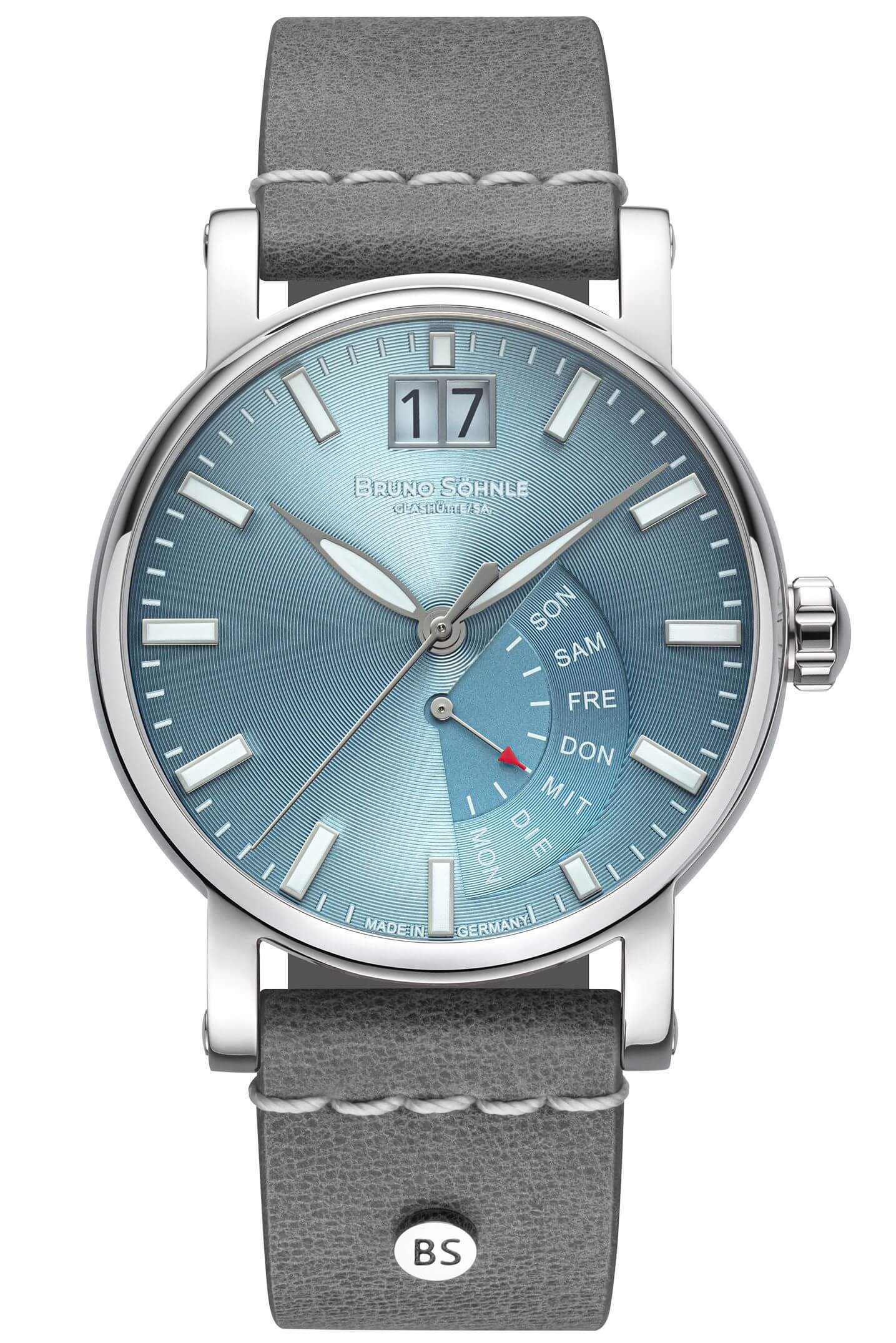 Bruno Söhnle -Pesaro I Herrenuhr Steingrau Blau Quarz Saphirglas 43mm- 17-13073-343