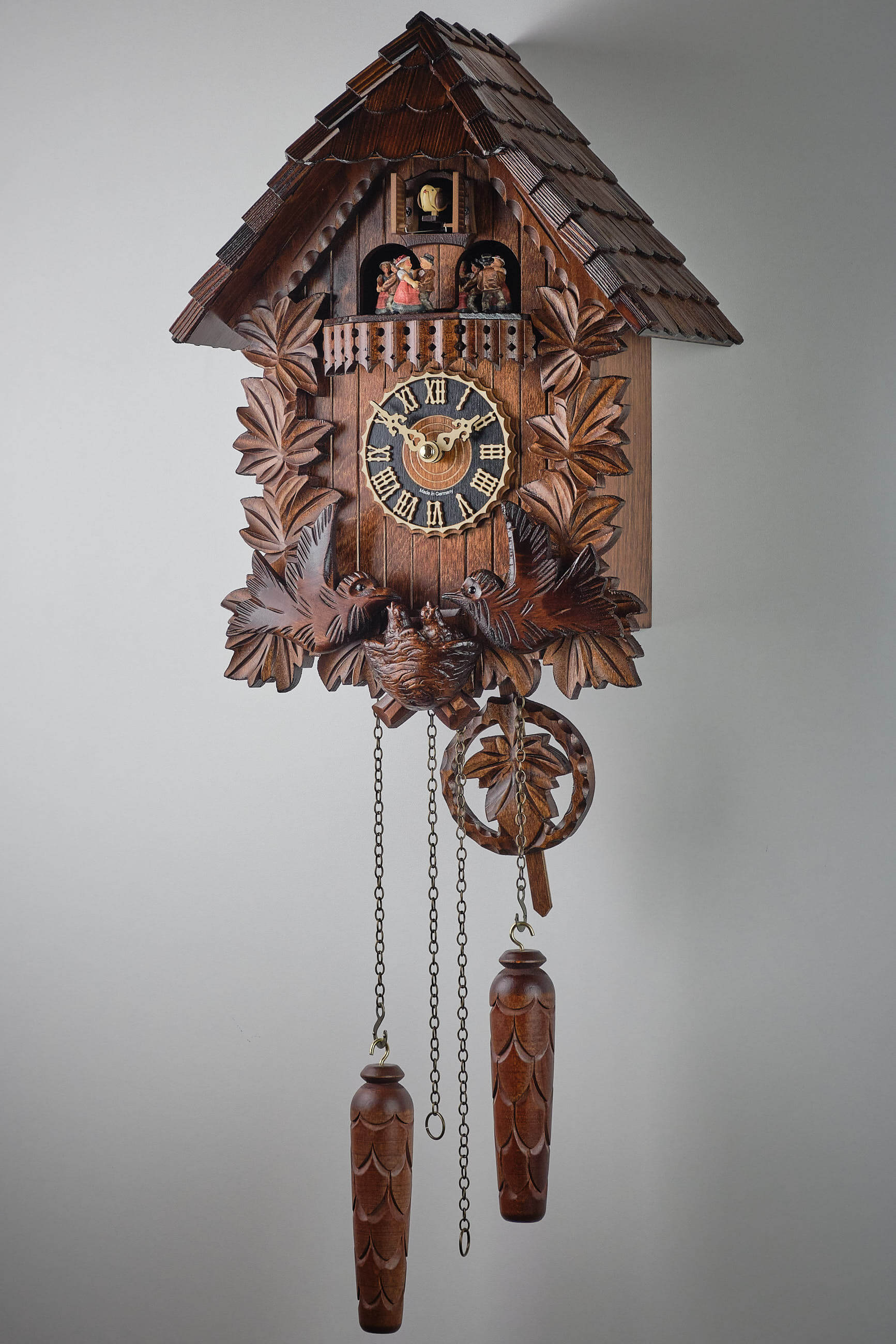 Hönes -Cuckoo Clock Quartz Movement Bird's Nest Music 38cm- 6442-4TQNU