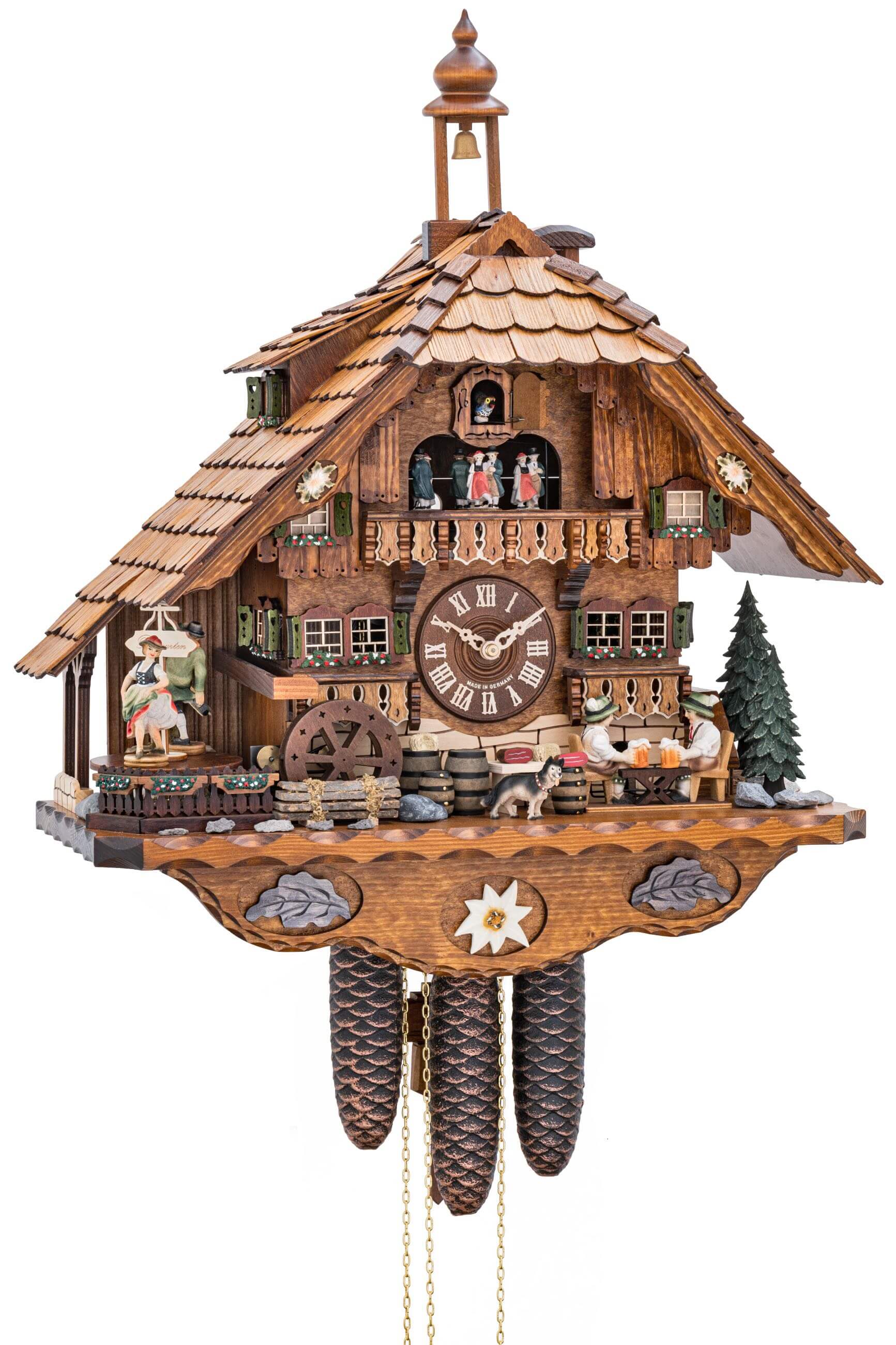 Hekas -Kuckucksuhr 8-Tage Laufwerk Musik Haus Biergarten 59cm- 3771/8 EX