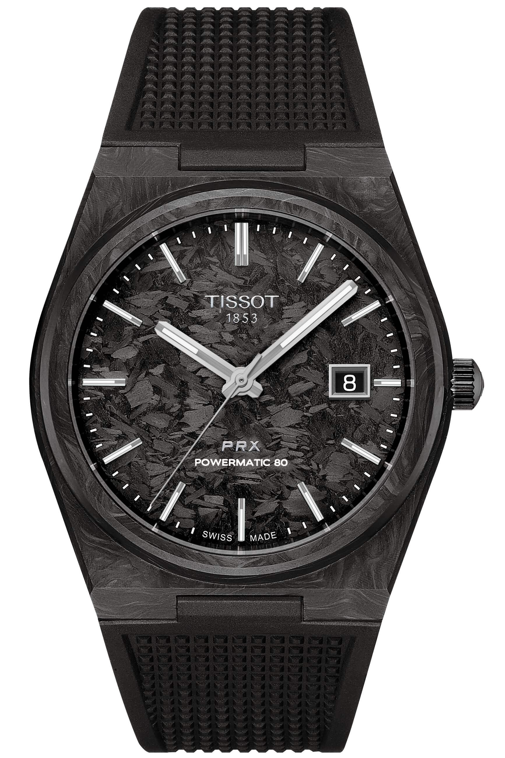 TISSOT -PRX Powermatic 80 Carbon Men's Watch Black Automatic Sapphire Crystal 40mm- T137.907.97.201.00