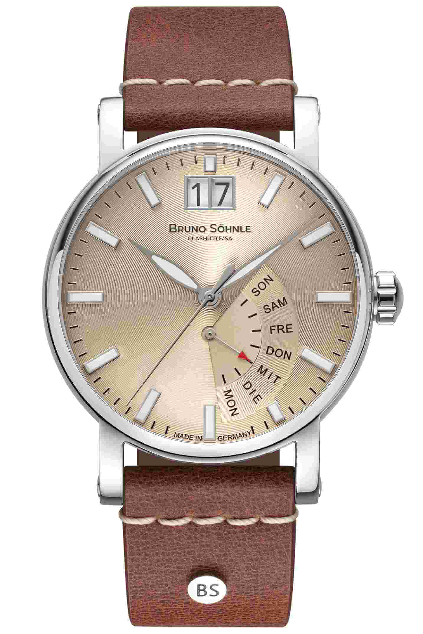 Bruno Söhnle -Pesaro I Herrenuhr Braun Silber Quarz Saphirglas 43mm- 17-13073-841