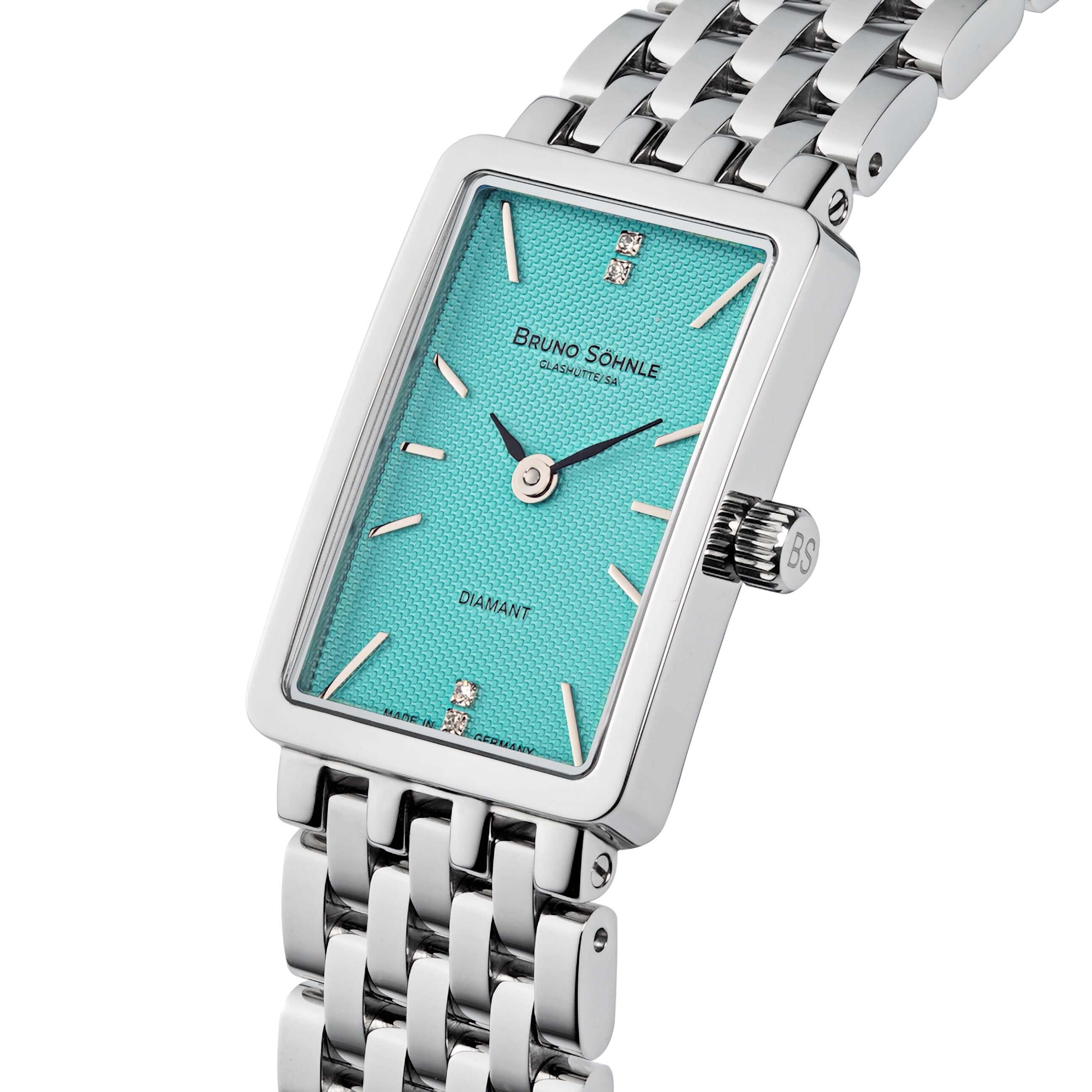 Bruno Söhnle -La Traviata ladies' watch silver blue sapphire crystal quartz 30mm- 17-13195-342