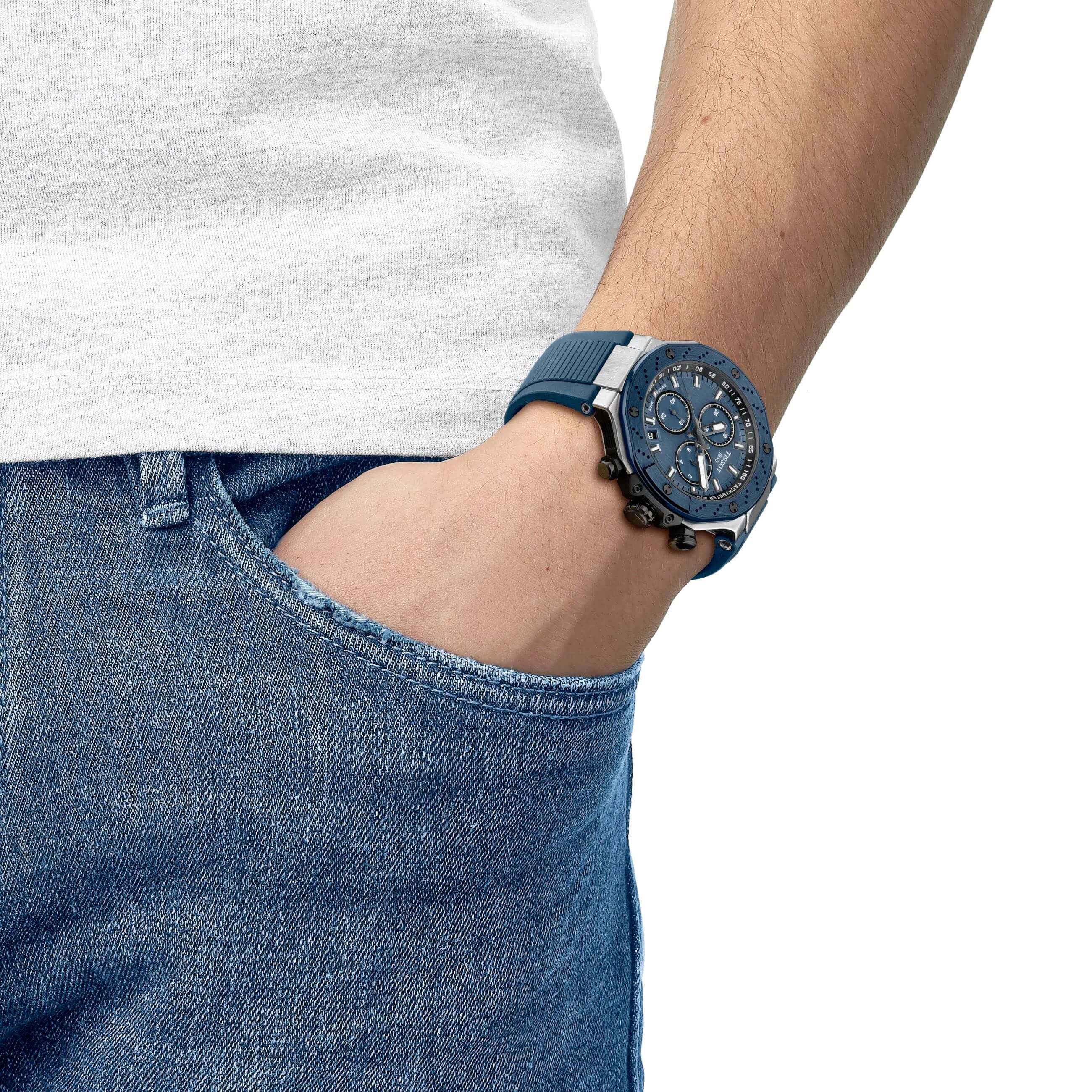 TISSOT -TISSOT T-Race Quarz Chronograph blau 45mm- T141.417.27.041.00