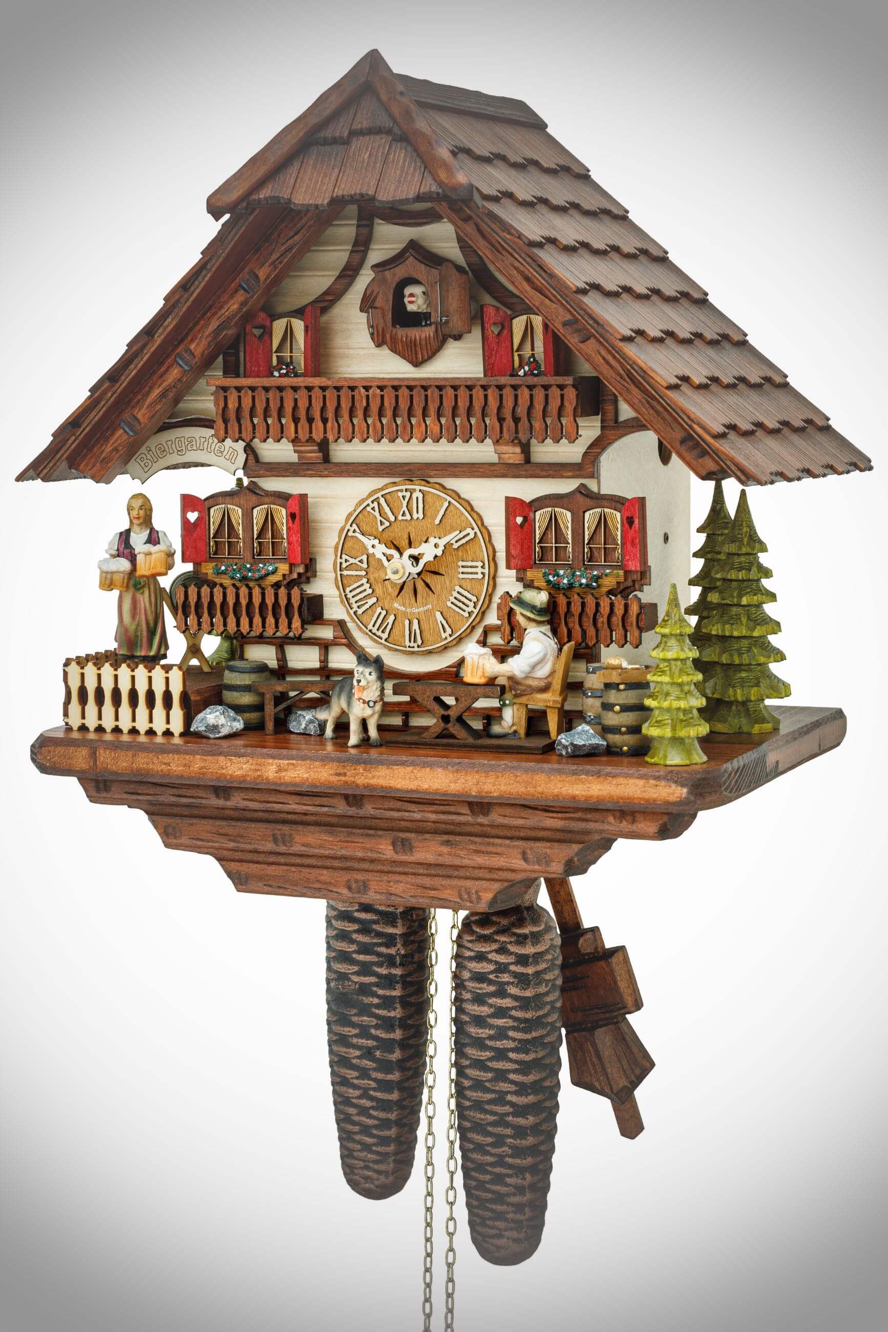 Hekas -Kuckucksuhr 8-Tage Laufwerk Haus Biergarten 33cm- 869 EX