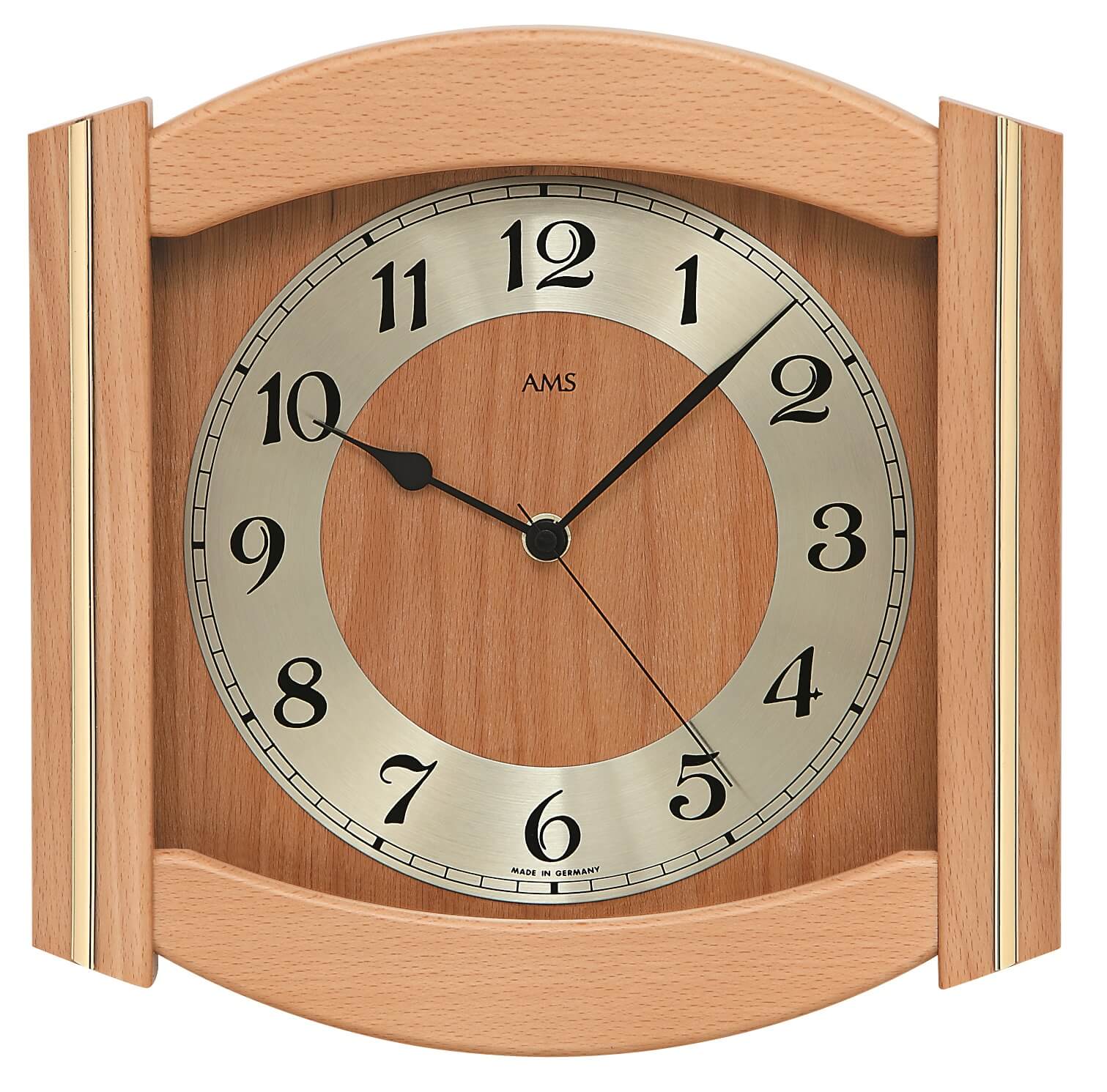AMS -Wireless wall clock 27cm beech- 5822/18