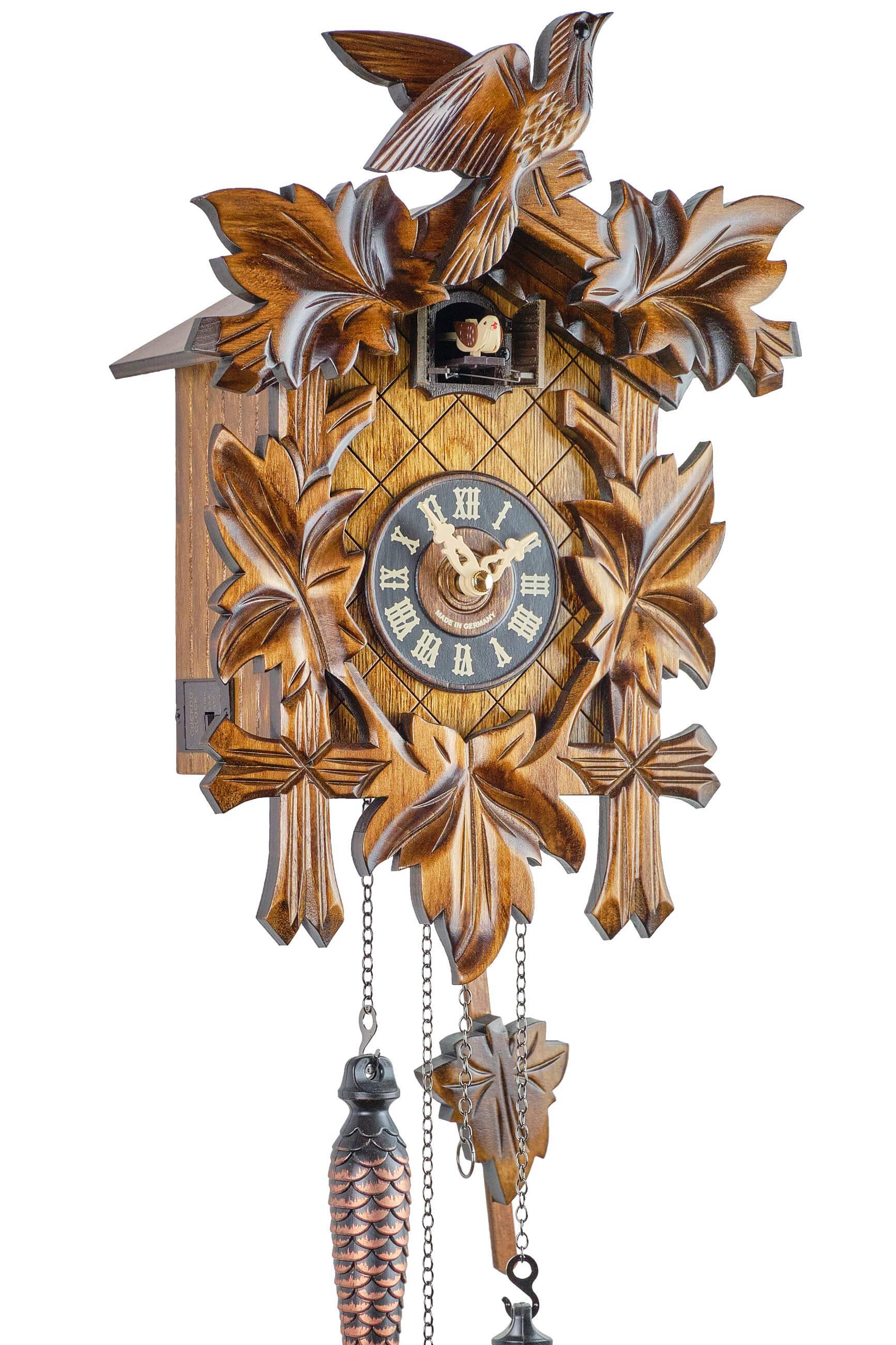 Engstler -Cuckoo clock quartz movement motif five leaves 35cm- 532 Q