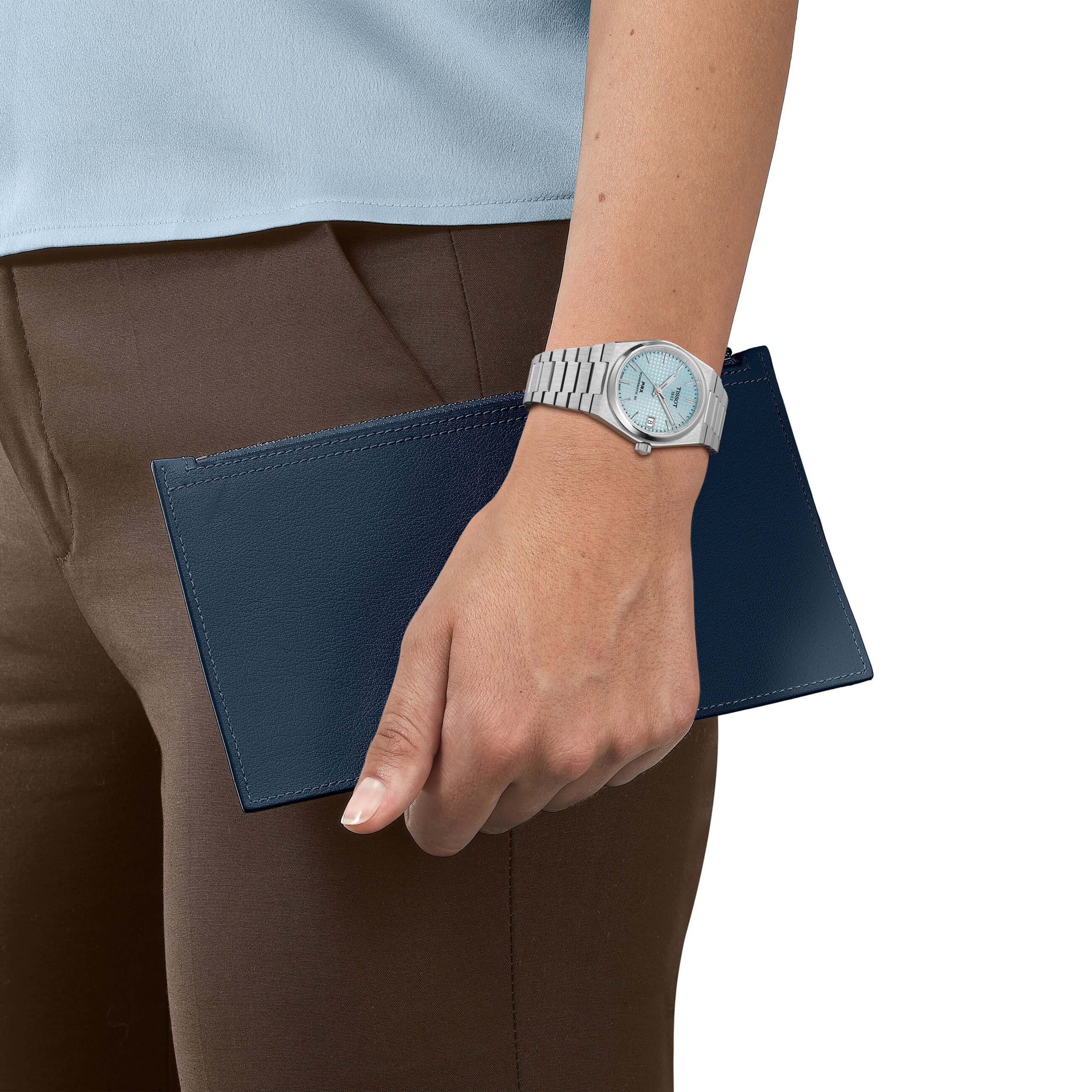 TISSOT -PRX Powermatic 80 ladies' and men's watch silver blue automatic sapphire crystal 35mm- T137.207.11.351.00