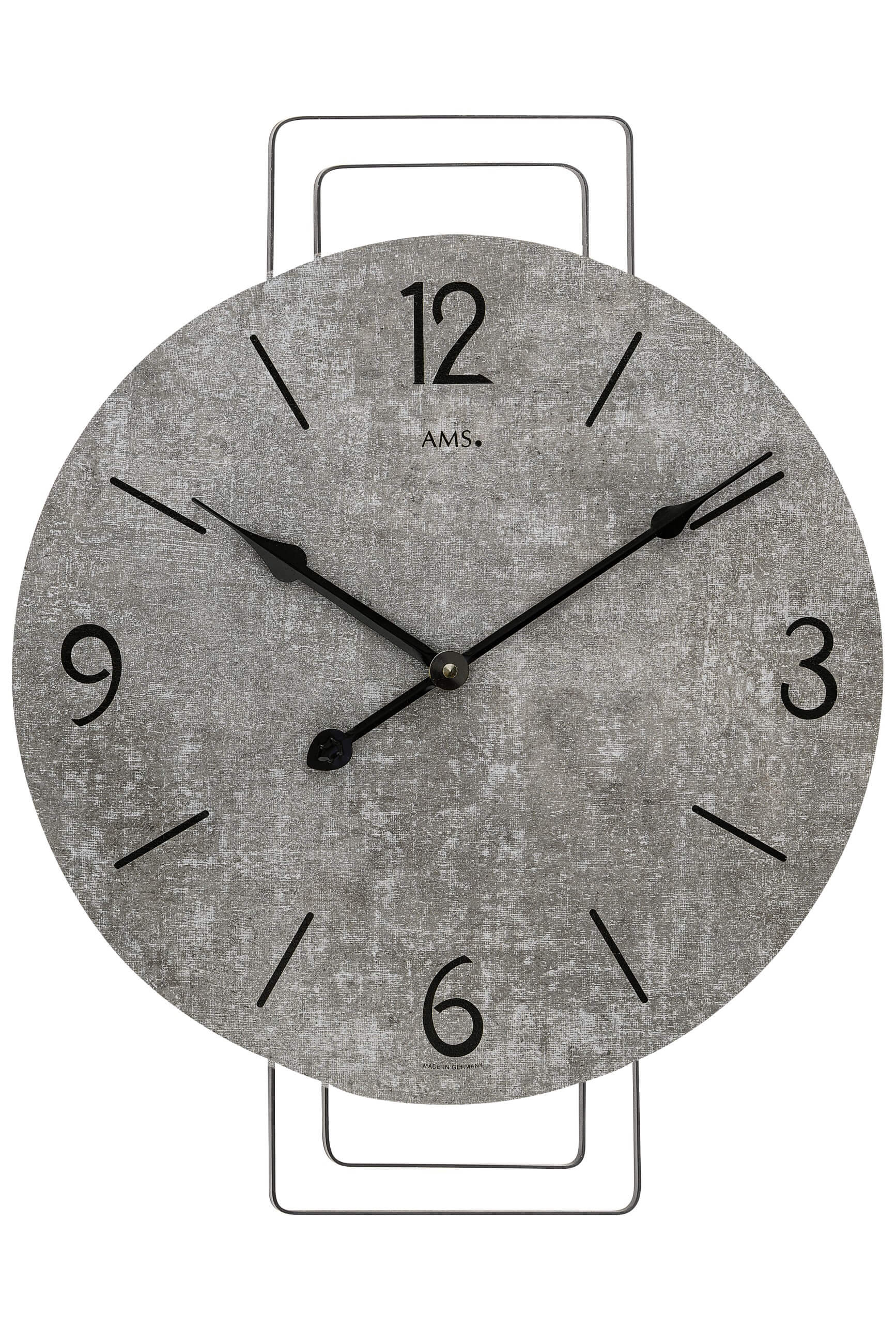 AMS -Wall clock grey decor quartz 46cm- 9688