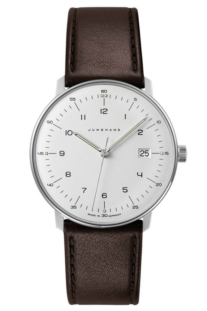 Junghans -max bill men's watch brown quartz date 38mm- 041/4461.02