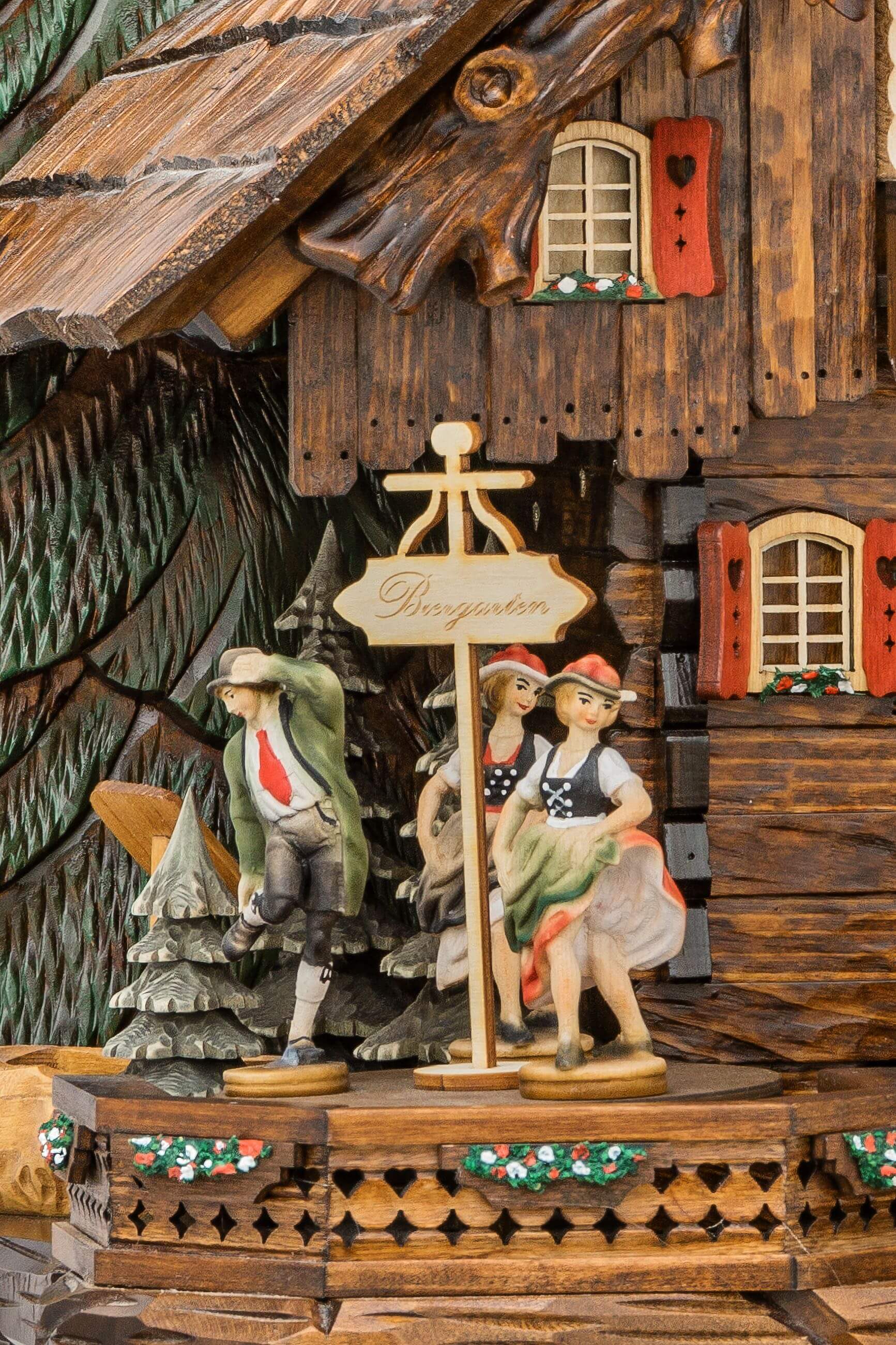 Hekas -Kuckucksuhr 8-Tage Laufwerk Musik Haus Biergarten 41cm- 3741/8 EX