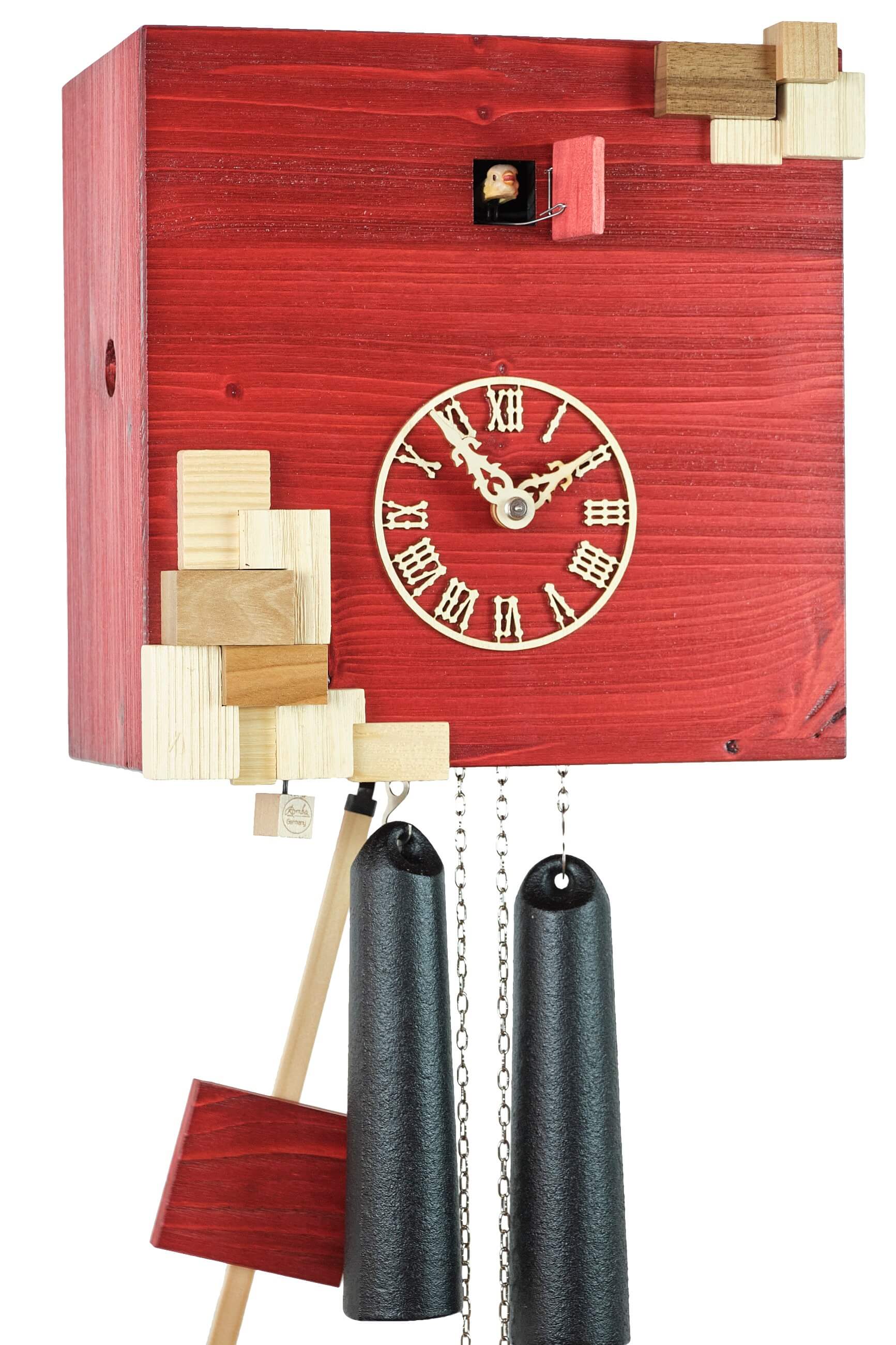 Romba -Modern cuckoo clock red 8-day movement 26cm- CUBK3-3