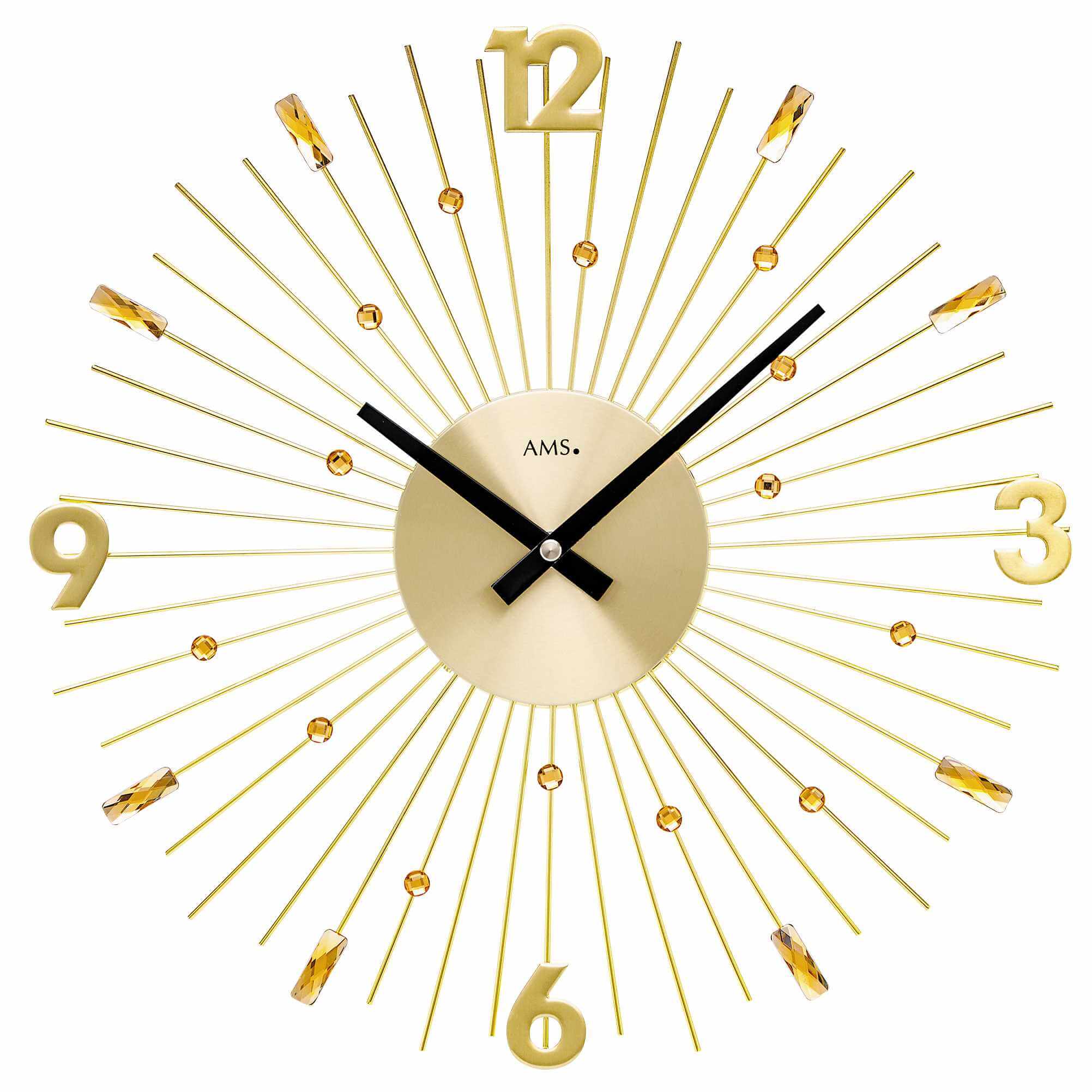 AMS -Wall clock gold quartz 39cm- 9653