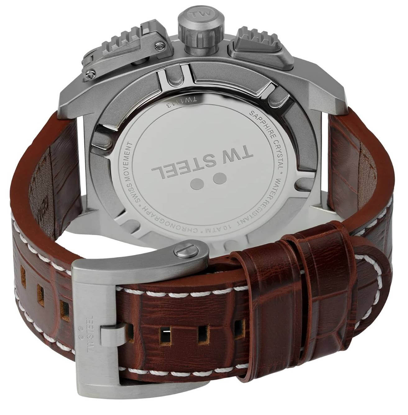 TW STEEL -Swiss Canteen men's watch brown chronograph date quartz 46mm- TW1113