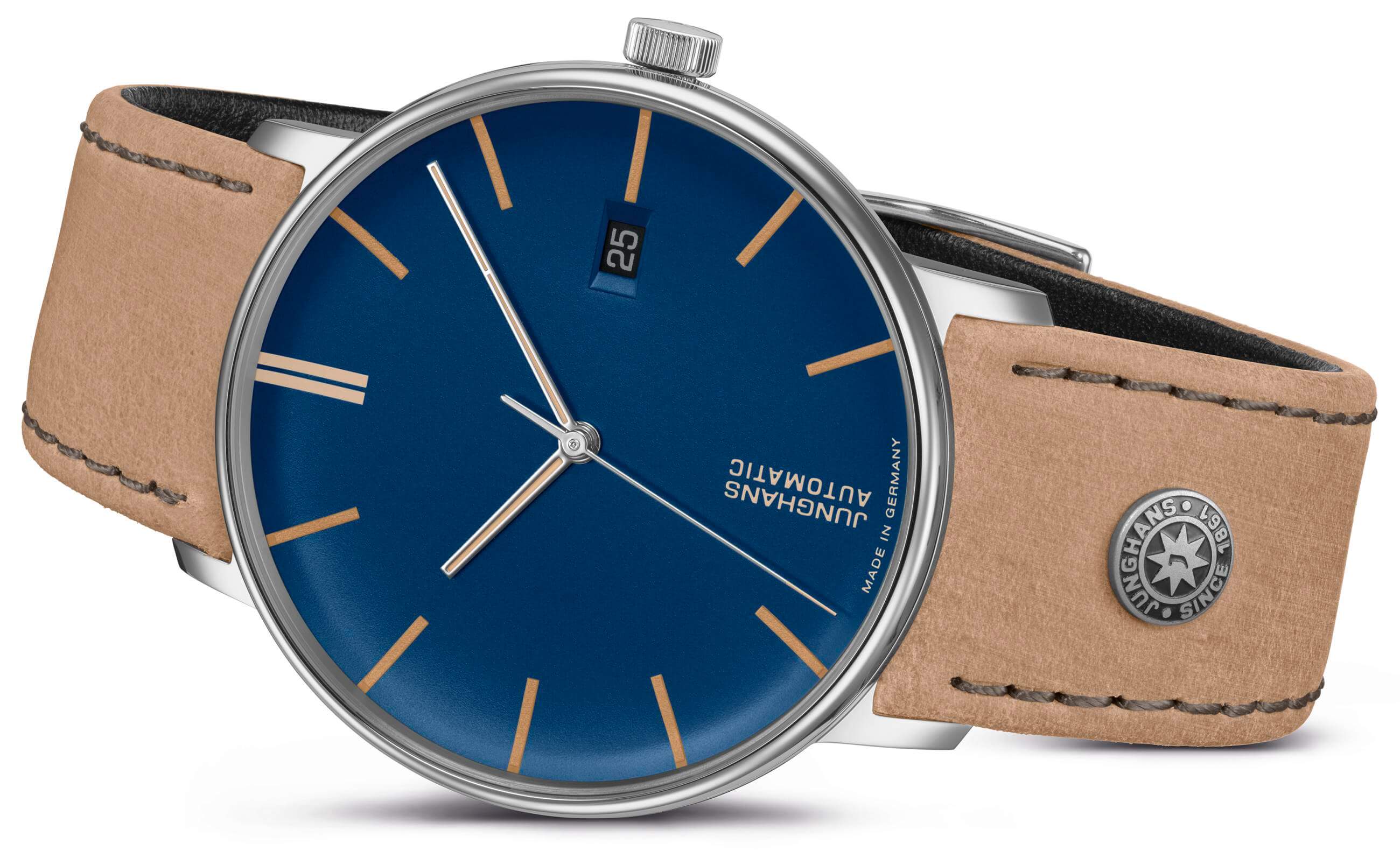Junghans -FORM A Men's Watch Beige Blue Automatic 39mm- 027/4239.00
