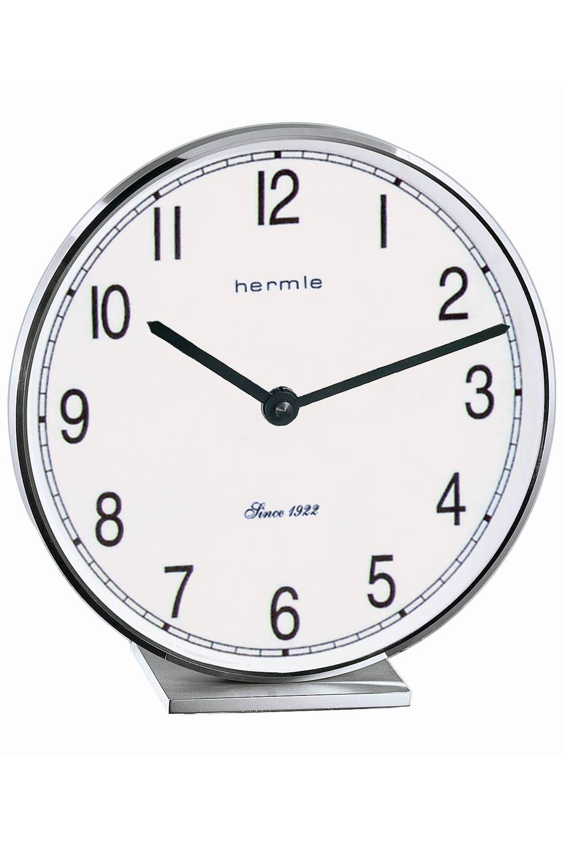 Hermle -Fremont Tischuhr Chrom Quarz 19cm- 23057-002100