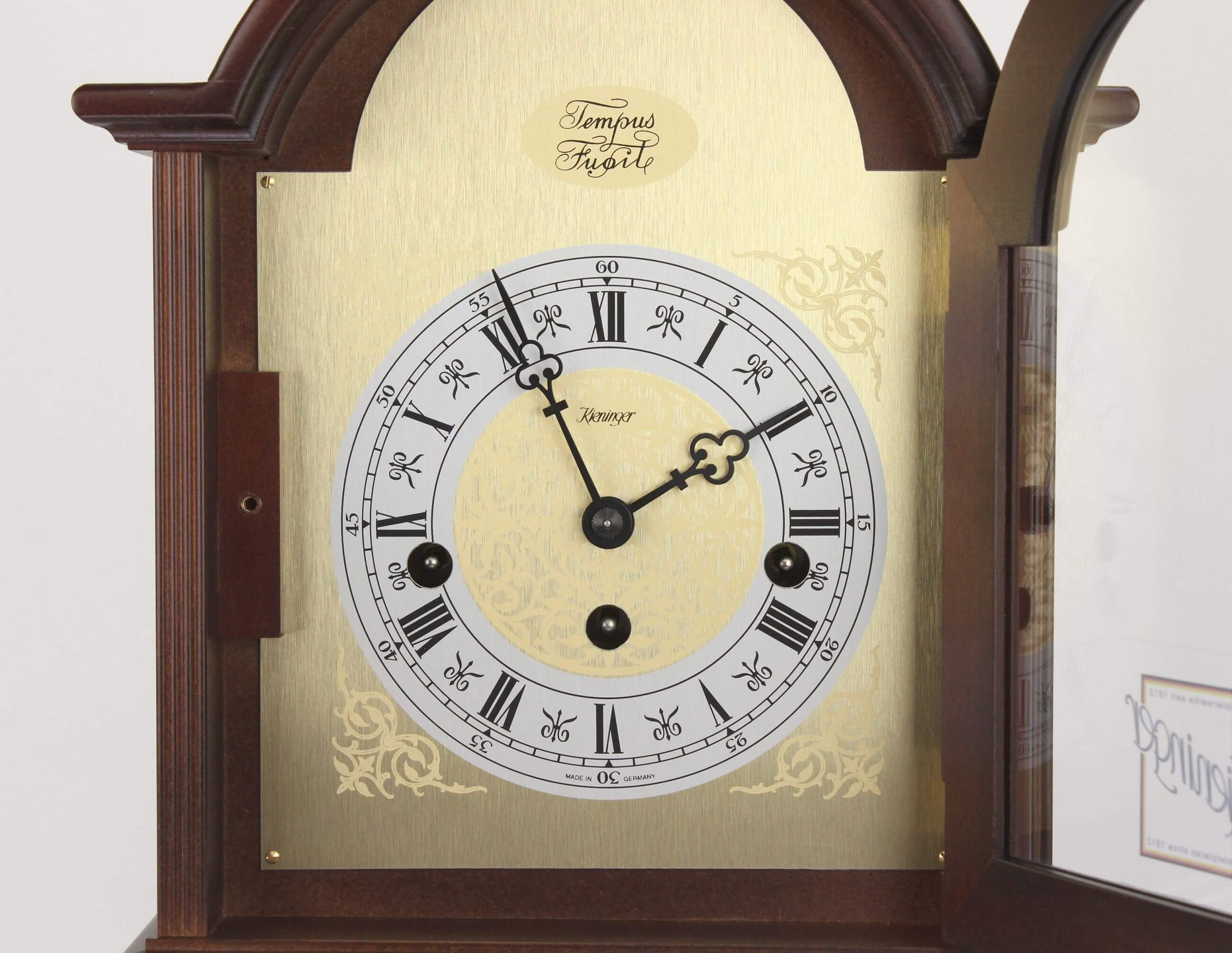 Kieninger -Tischuhr Nussbaum Westminster Mechanisch 35cm- 1275-23-01
