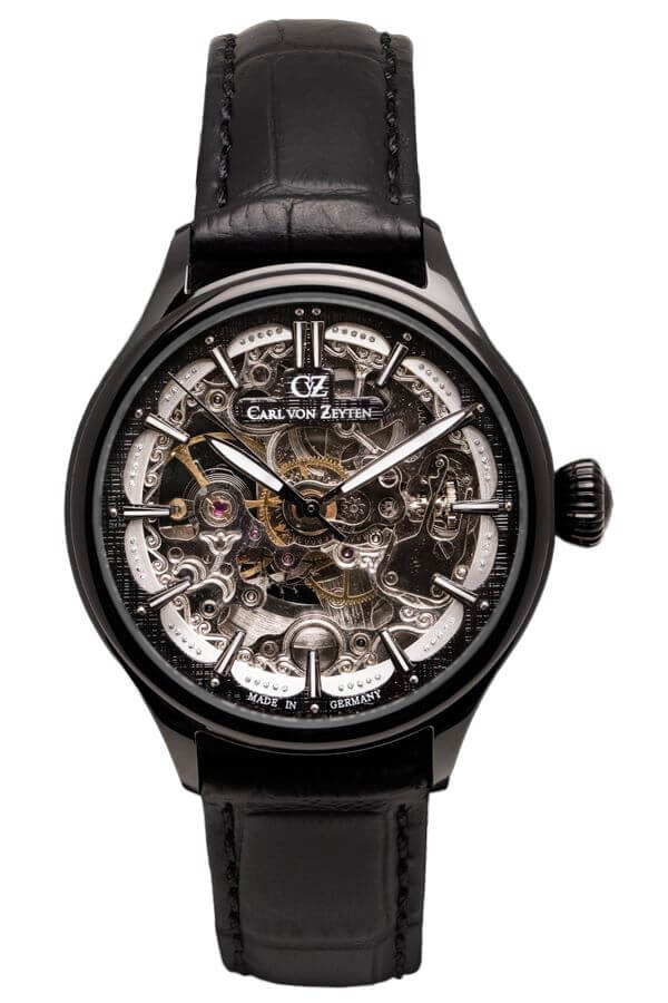 Carl von Zeyten -Horbach ladies' watch black skeleton movement 38mm- CVZ0072BBKS