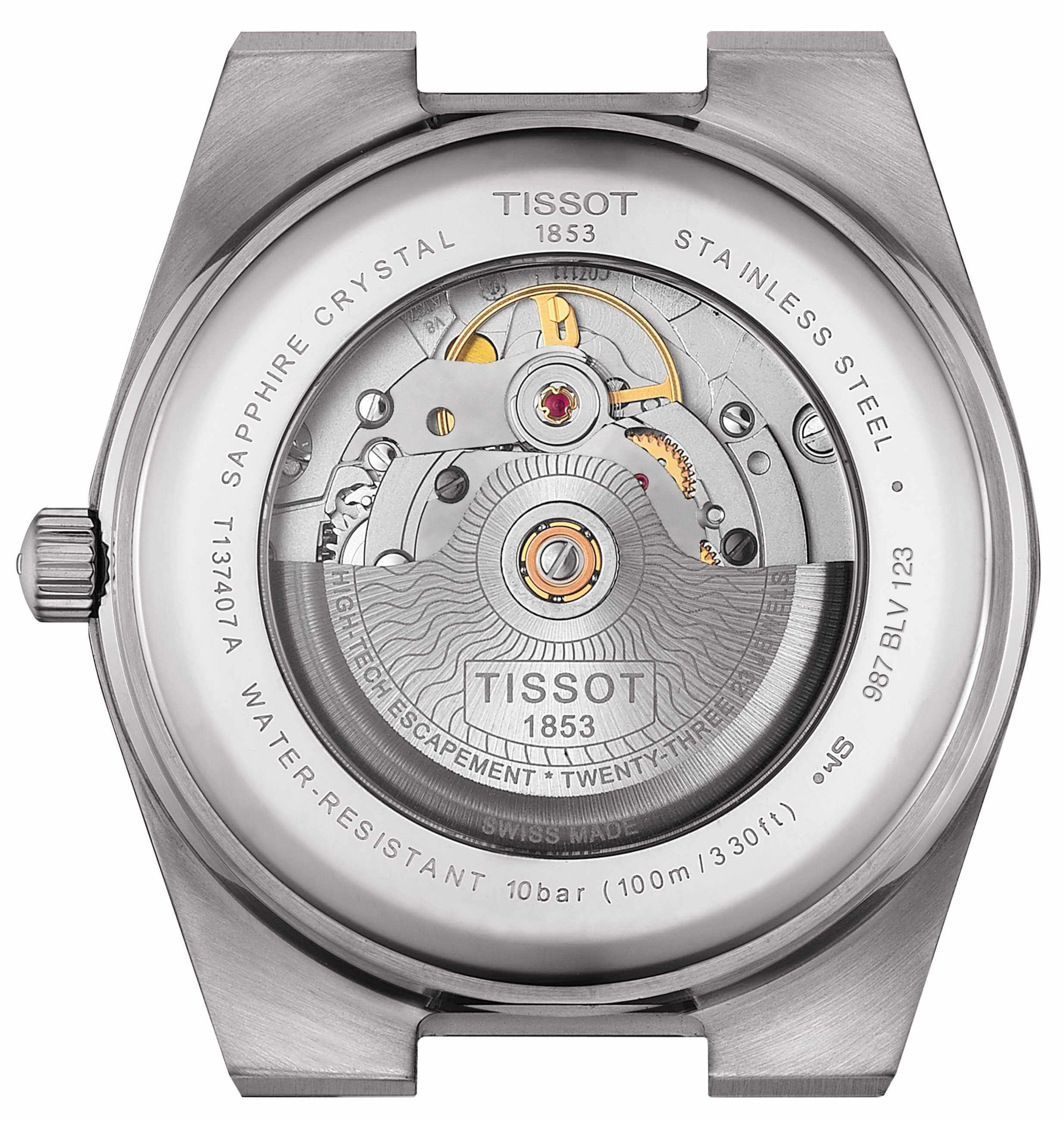 TISSOT -PRX Powermatic 80 Herrenuhr Silber Grün Automatik 40mm- T137.407.11.091.00