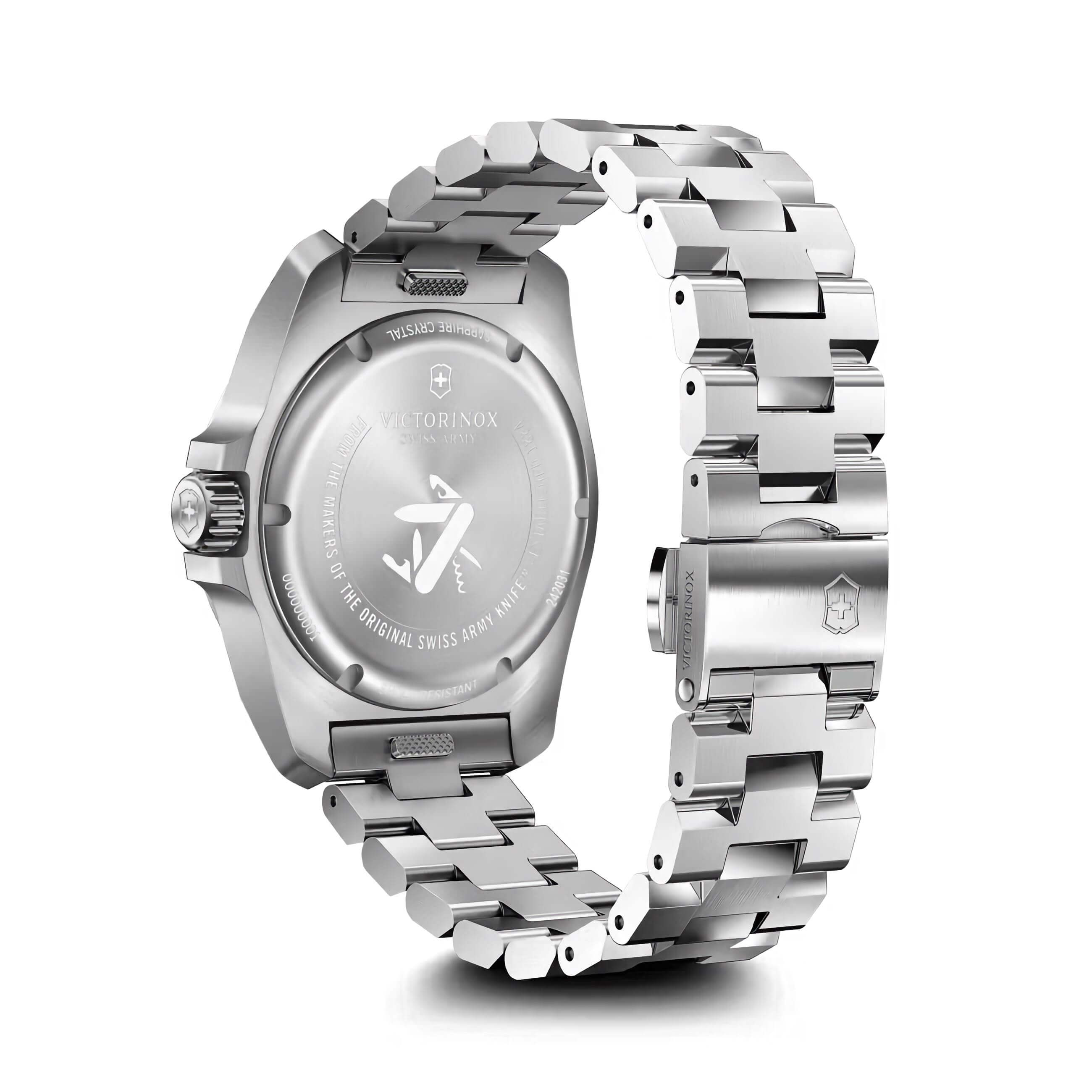 Victorinox -I.N.O.X. Herrenuhr Silber Blau Quarz 41mm- 242031