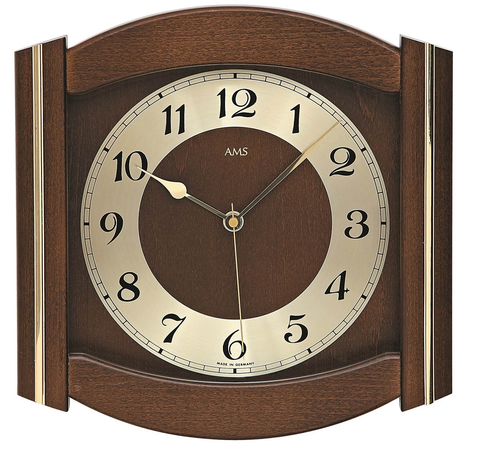 AMS -Wireless wall clock 27cm walnut- 5822/1