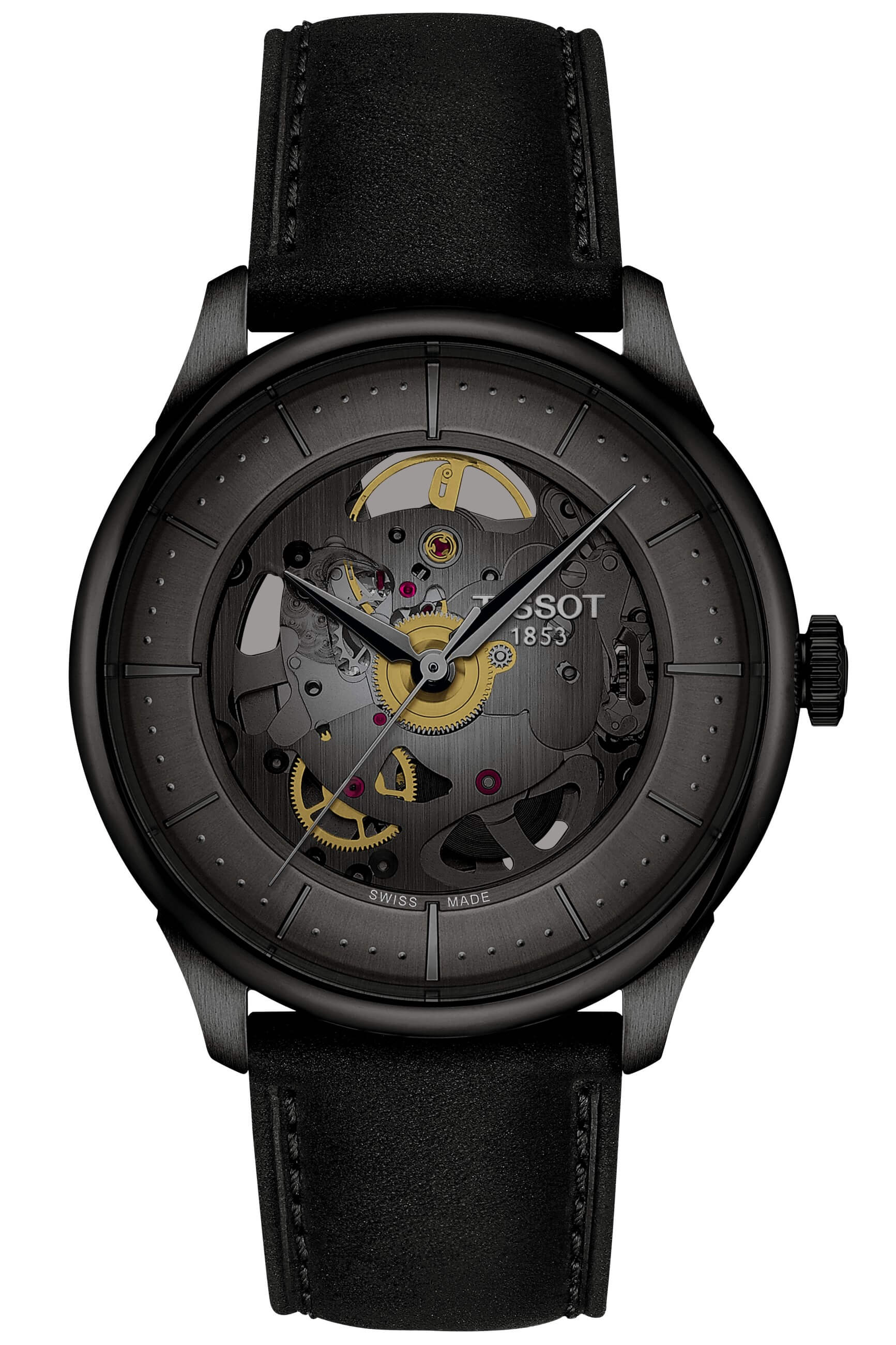 TISSOT -Chemin Des Tourelles Squelette Men's Watch Black Automatic Sapphire Crystal 39mm- T139.836.36.441.00