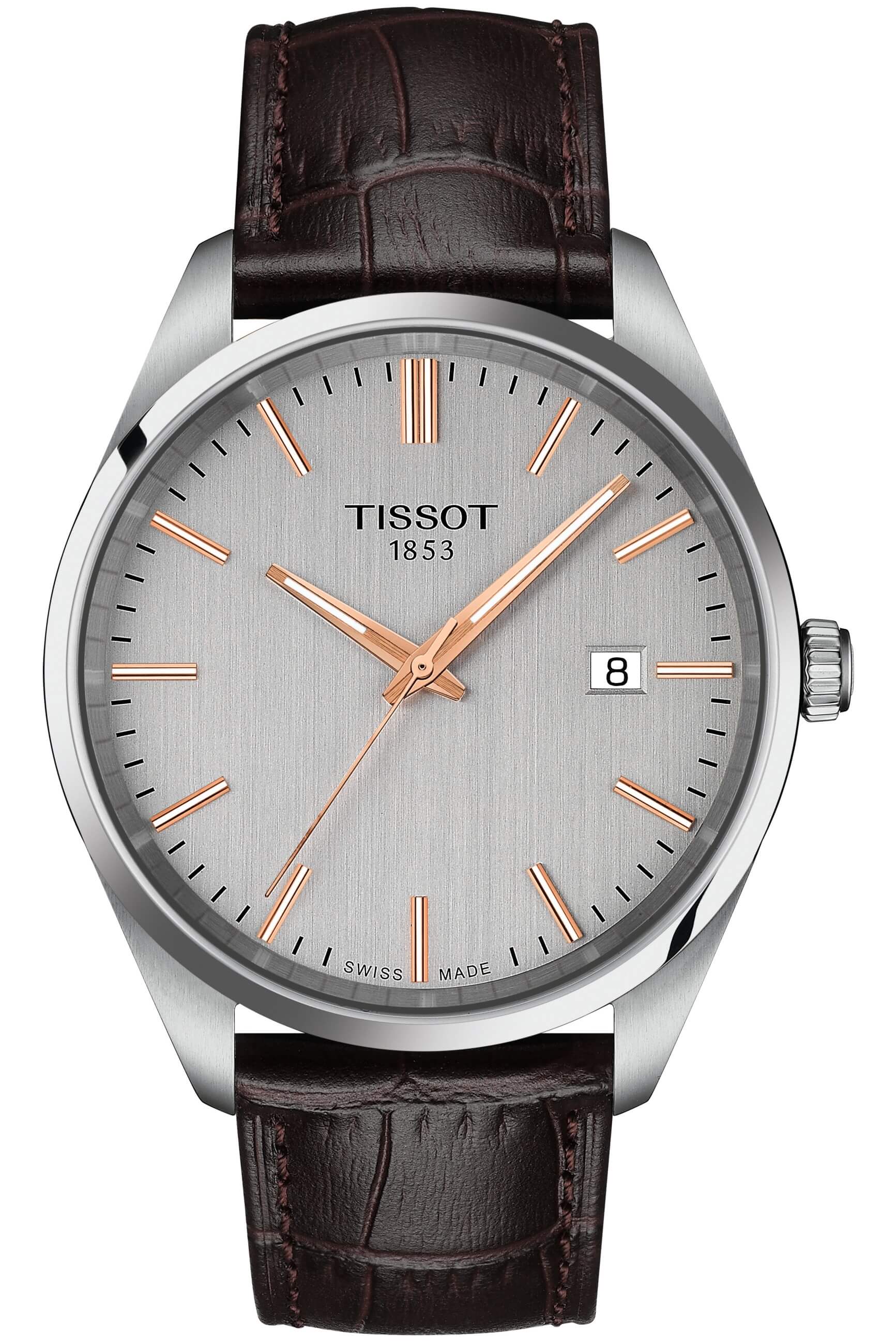 TISSOT -PR 100 Men's Watch Brown Silver Quartz Date Sapphire Crystal 40mm- T150.410.16.031.00
