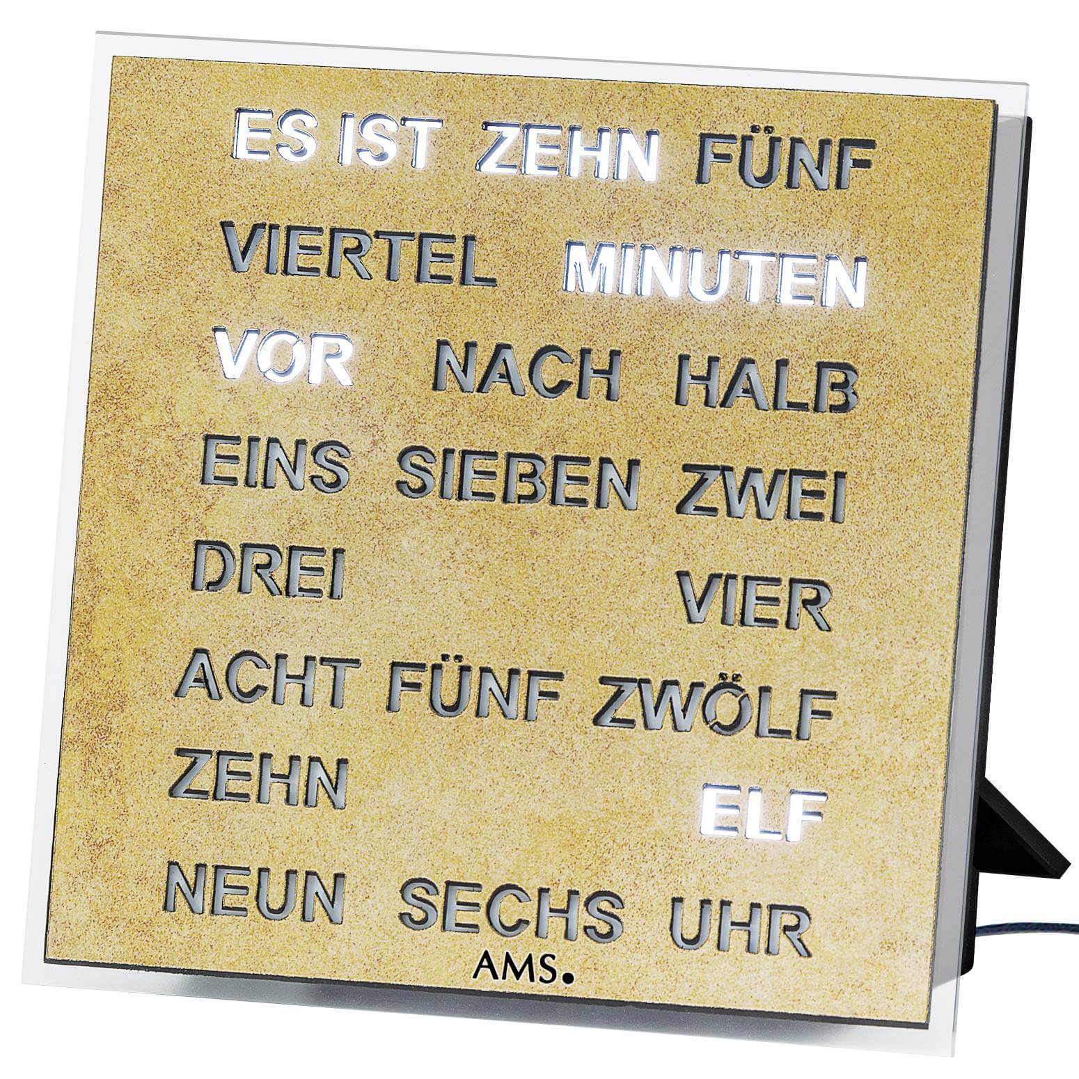 AMS -Wall-/Table clock brass antique quartz 20cm- 1238