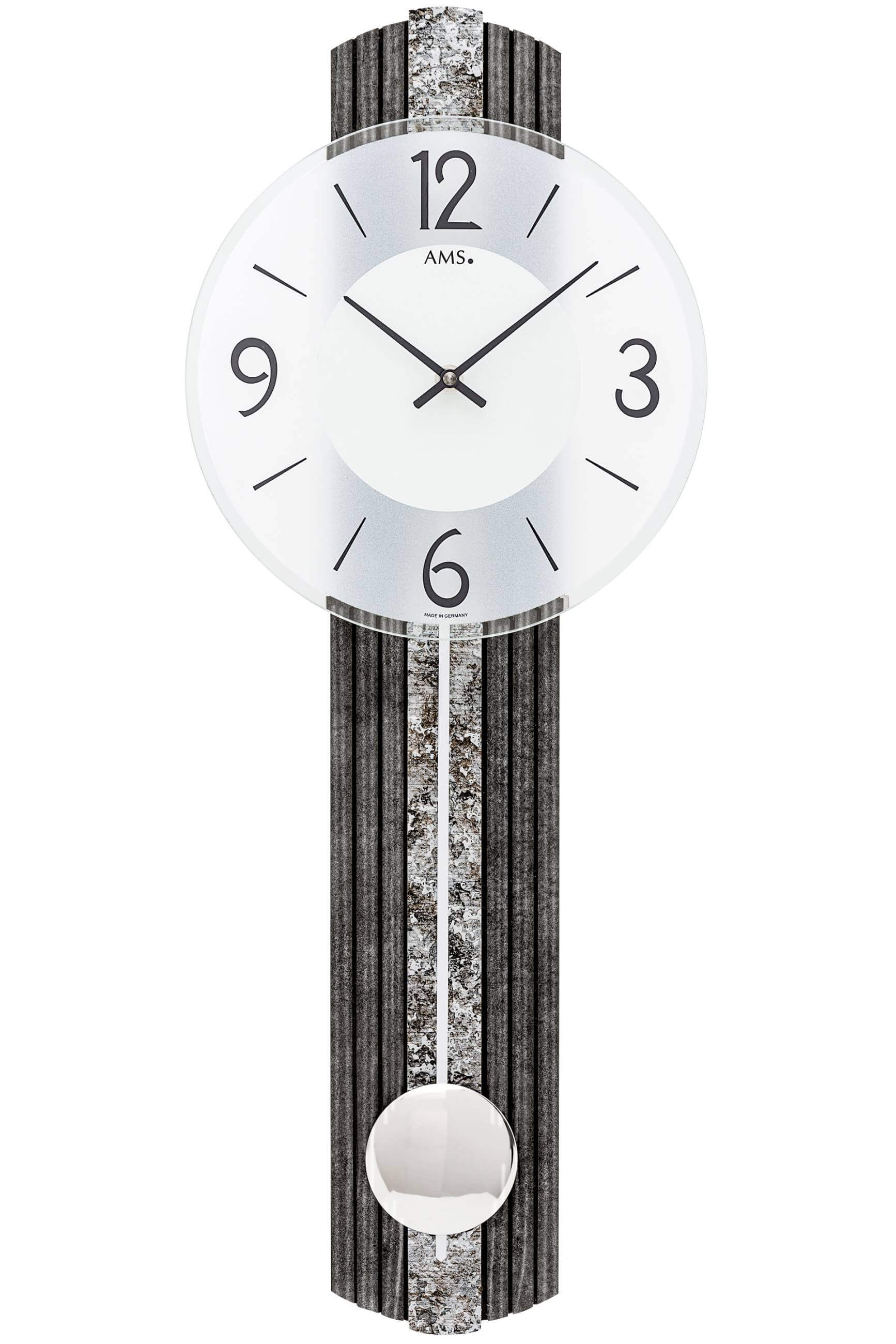 AMS -Pendeluhr Holzstruktur Metallic Quarz 62cm- 7486