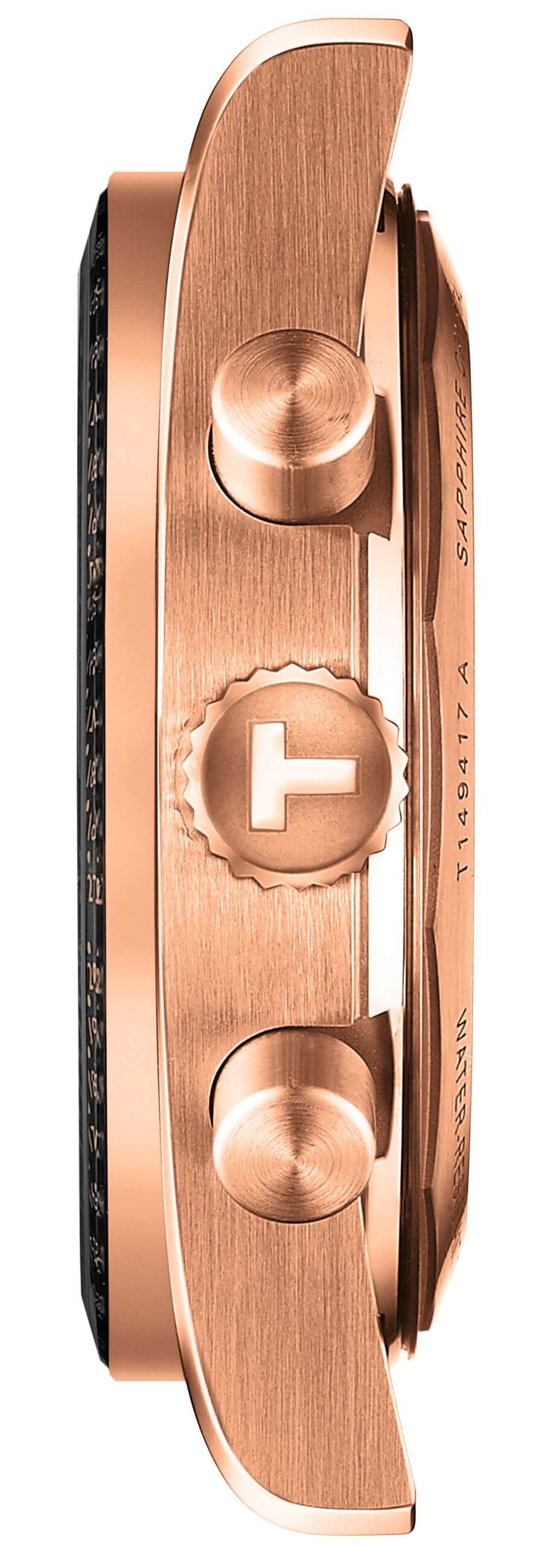 TISSOT -PR516 Chronograph men's watch rose gold black quartz sapphire crystal 40mm- T149.417.33.051.00