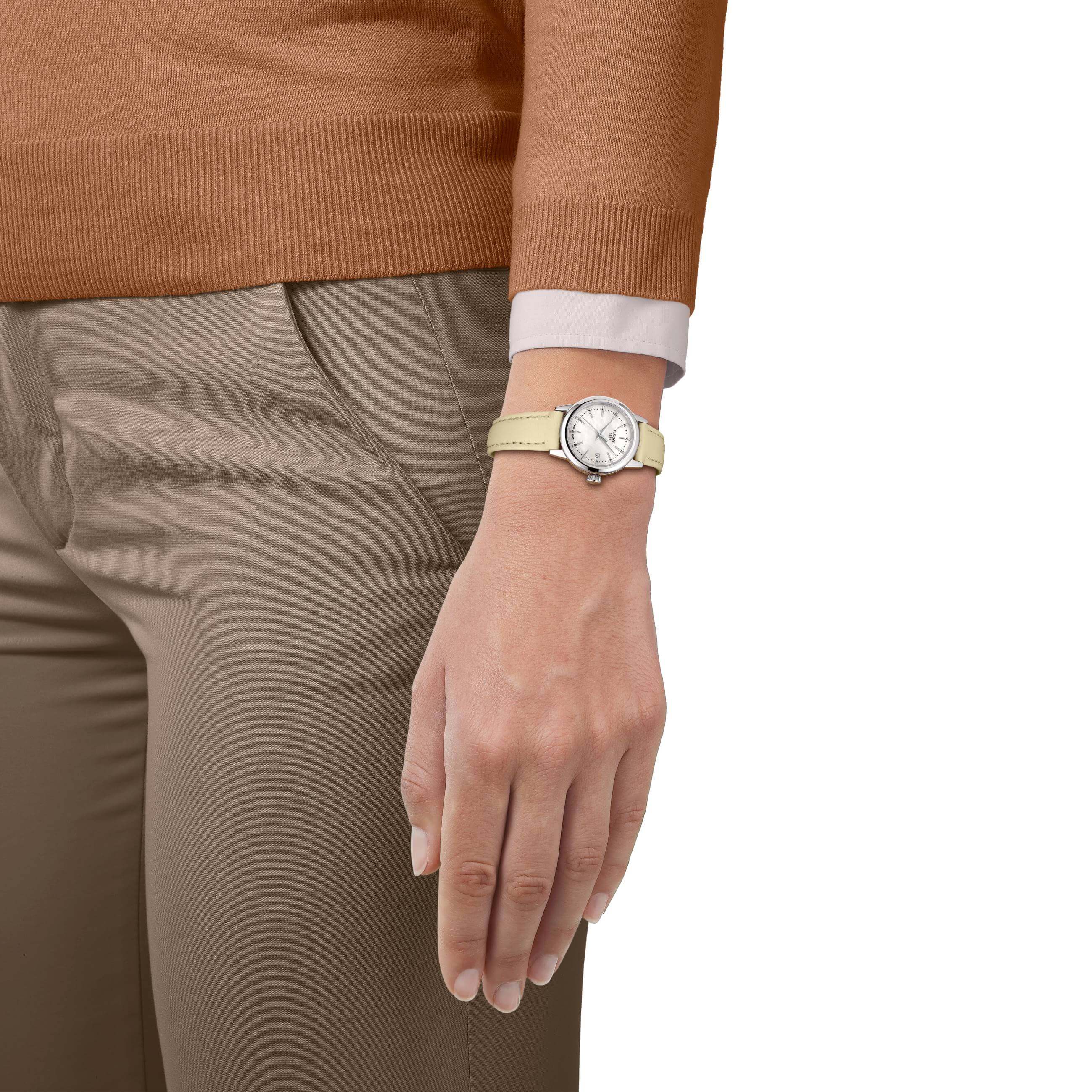 TISSOT -Classic Dream Lady Ladies' Watch Beige Mother-of-Pearl Quartz Sapphire Crystal 28mm- T129.210.16.111.00