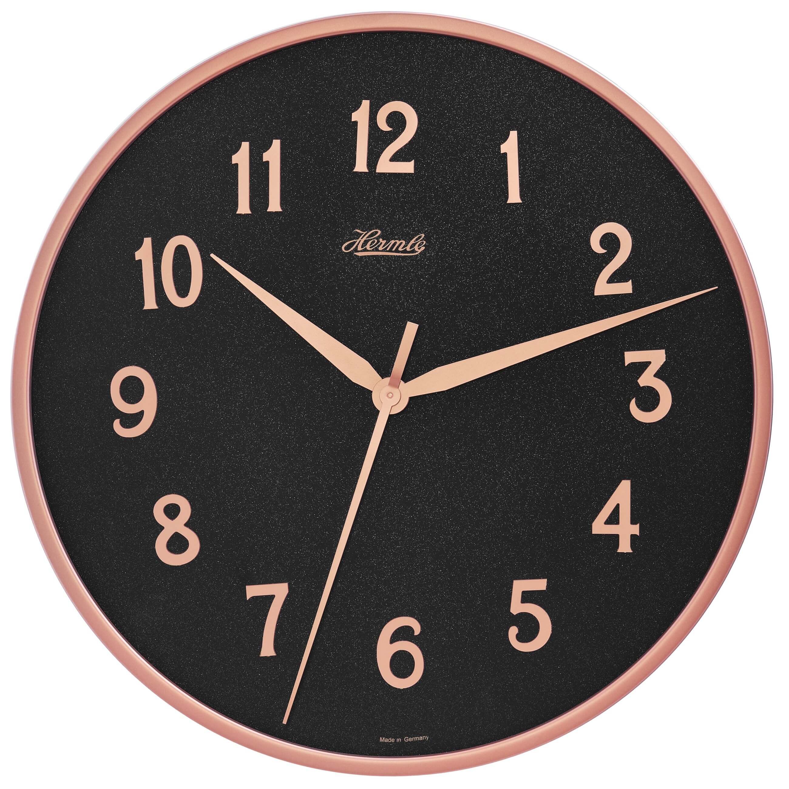 Hermle -Wall clock rose gold black Arabic numerals quartz 40cm- 30920-V52100