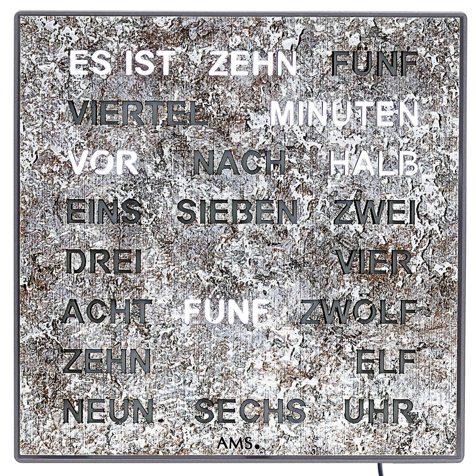 AMS -Wall/table clock metallic quartz 28cm- 1239