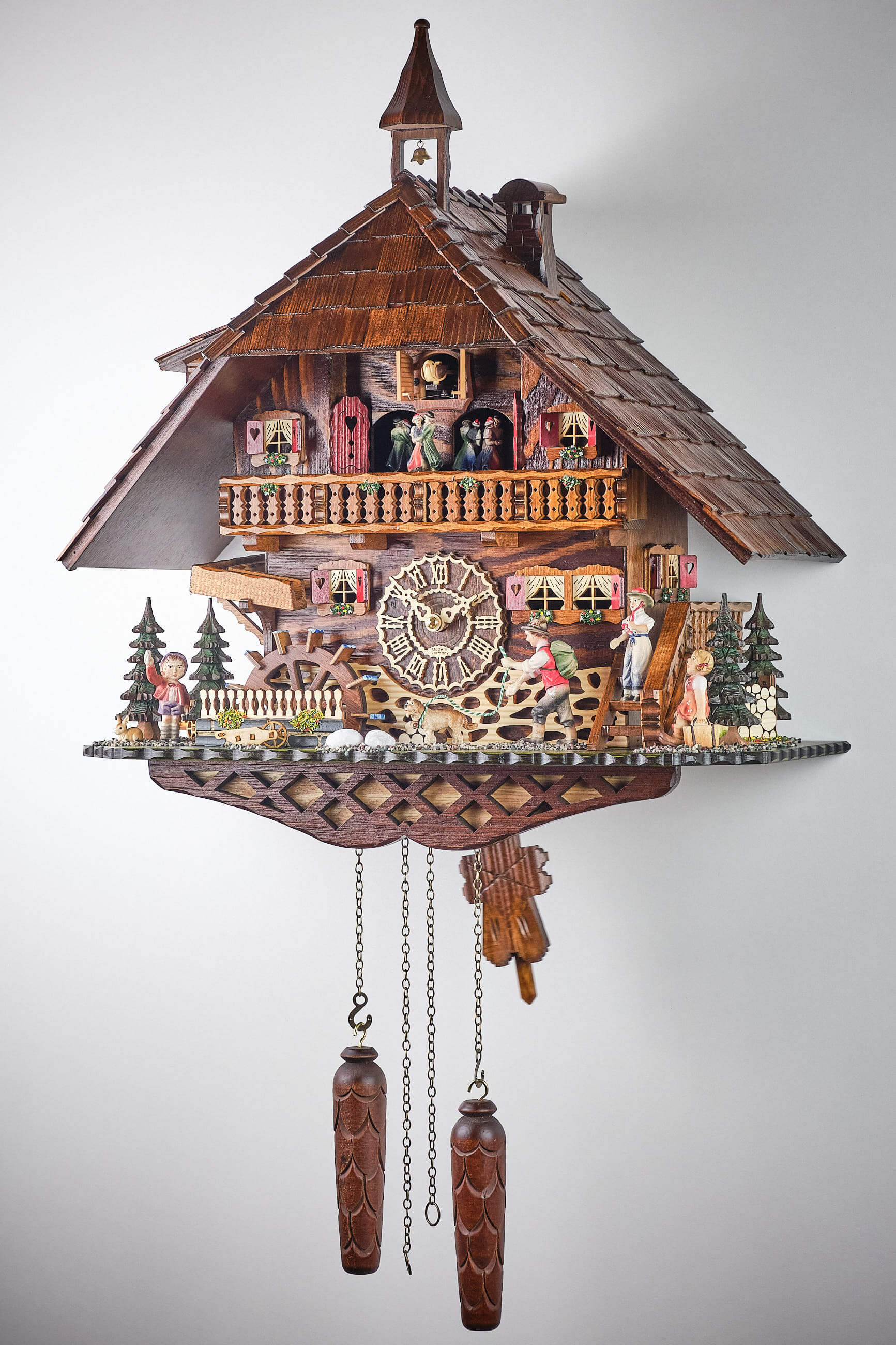 Trenkle -Cuckoo Clock Quartz Movement with Music Black Forest House 52cm- 4308 QMT HZZG