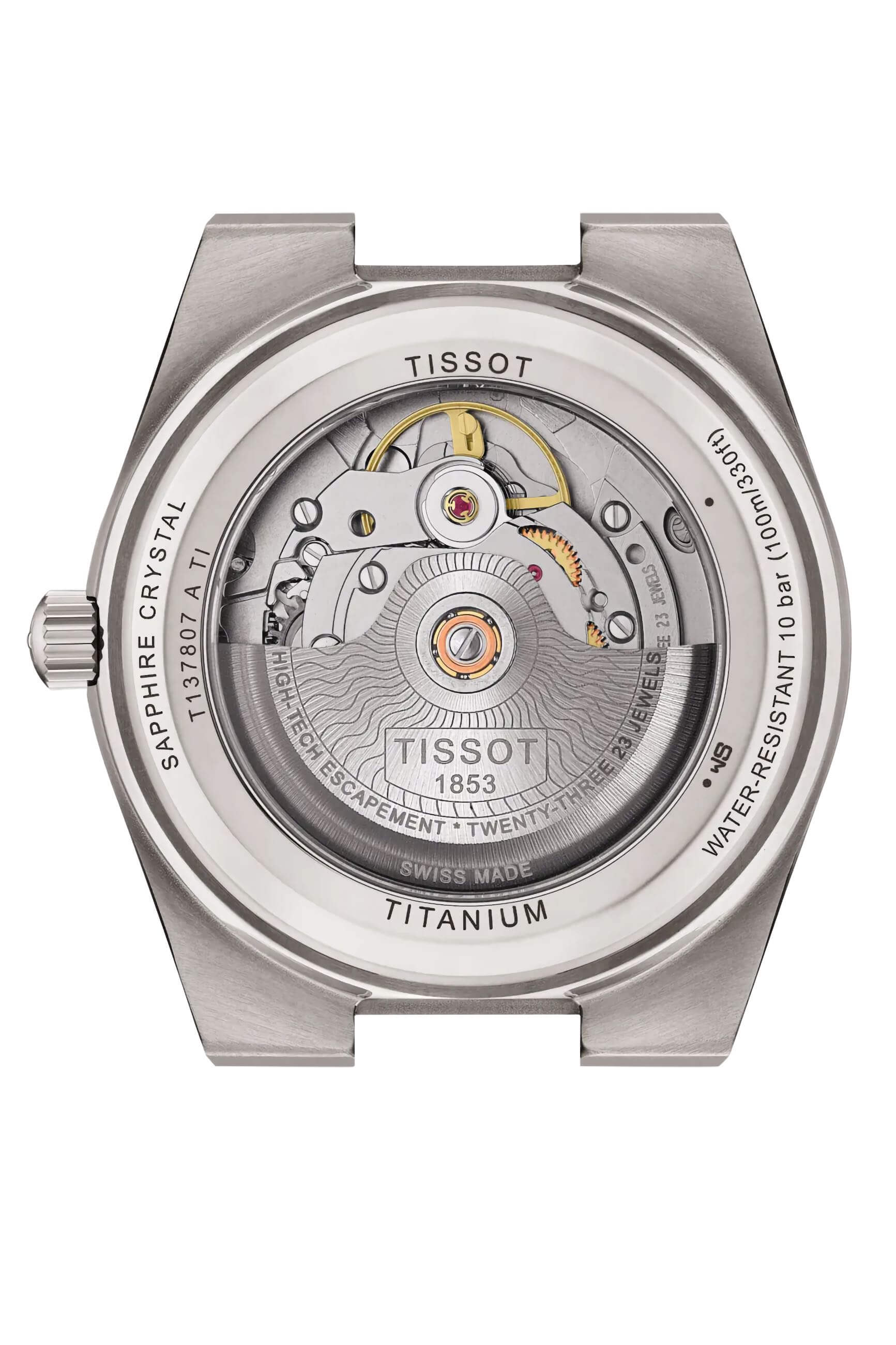 TISSOT -PRX TITAN Herrenuhr Silber Blau Datum Saphirglas Automatik 38mm- T137.807.44.041.00