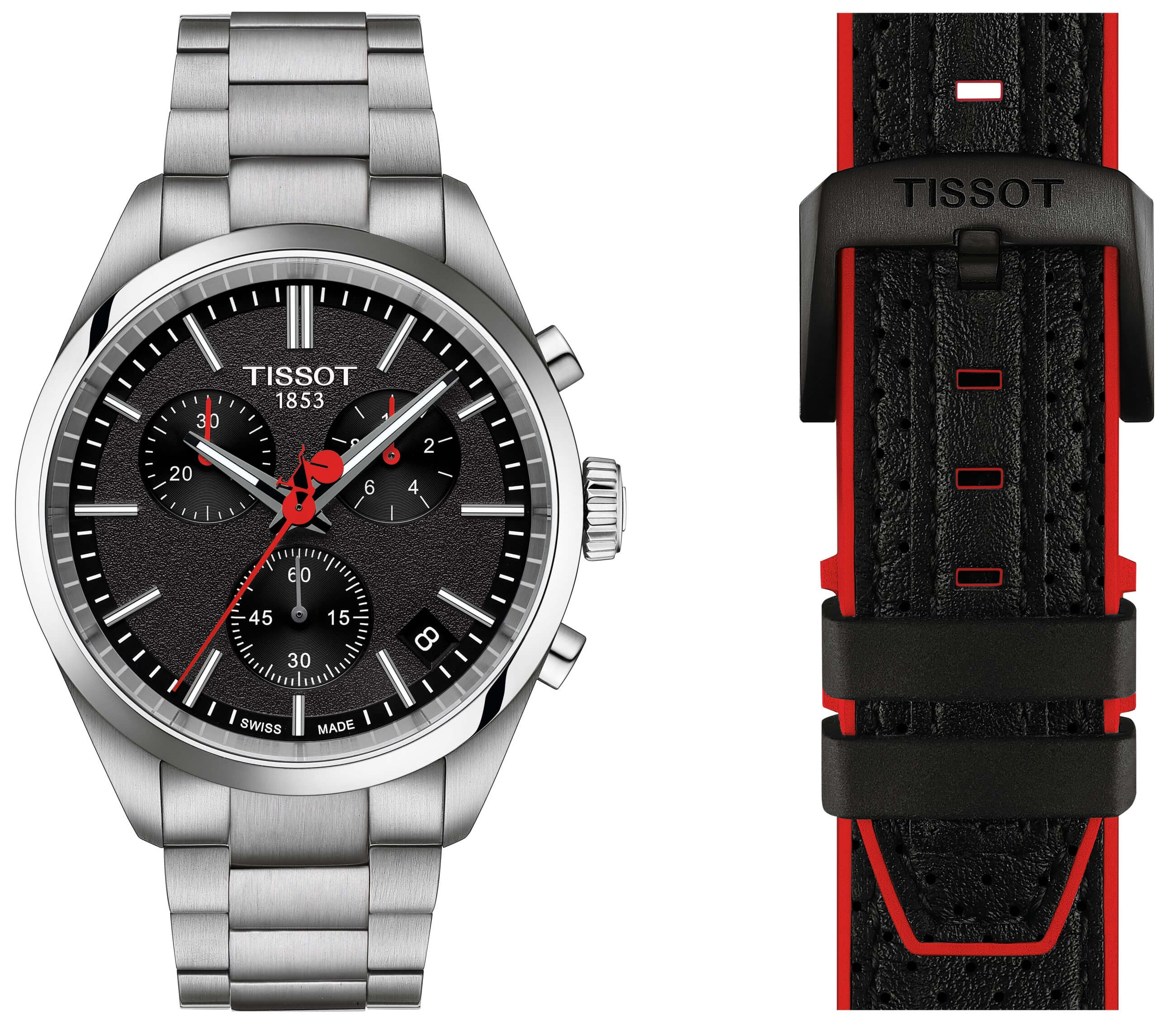 TISSOT -PR 100 Vuelta Herrenuhr Silber Schwarz Quarz Saphirglas 40mm- T150.417.11.051.01