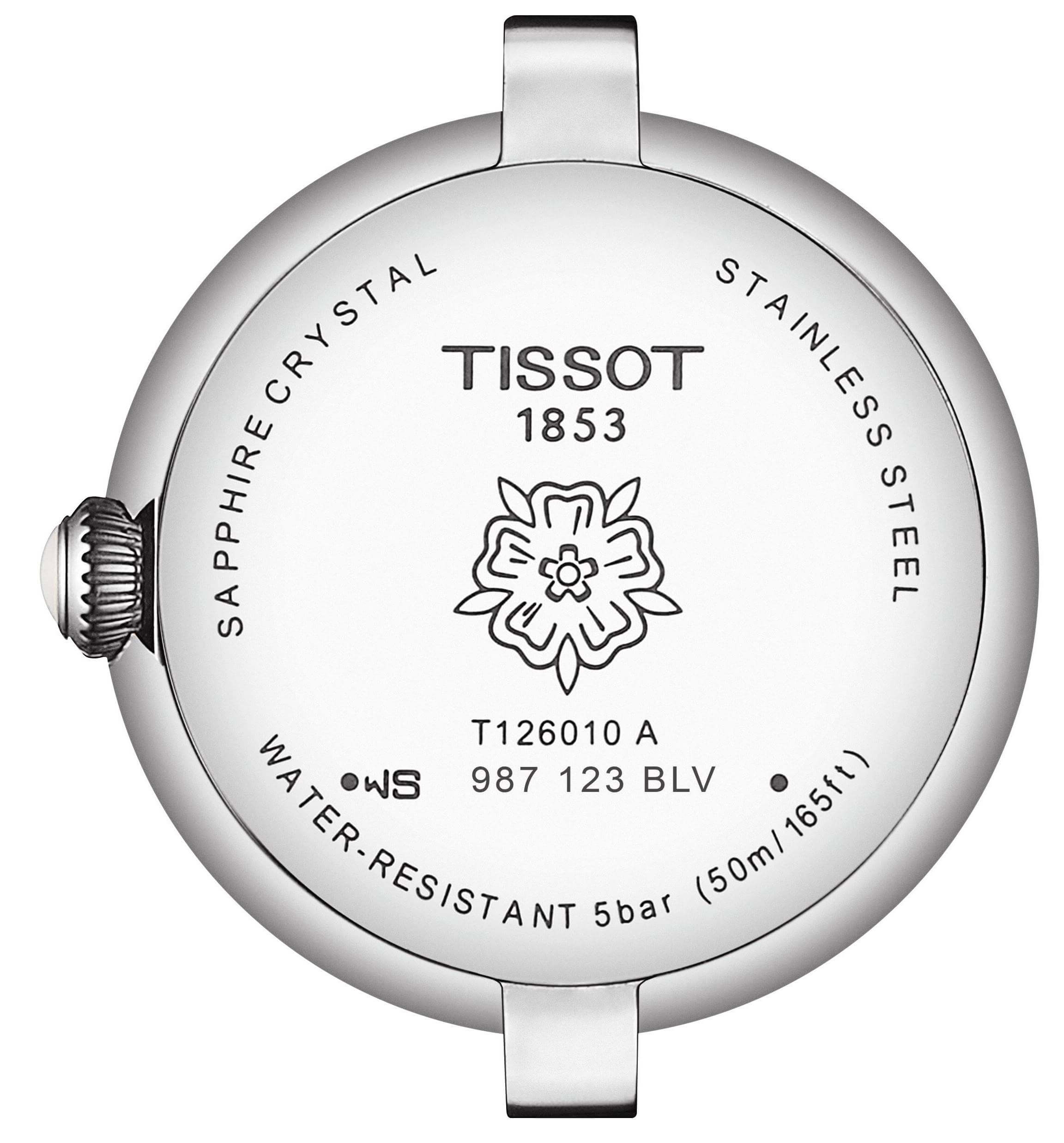 TISSOT -Bellissima Small Lady Ladies' Watch Red Silver Quartz Sapphire Crystal Topaz 26mm- T126.010.66.113.00