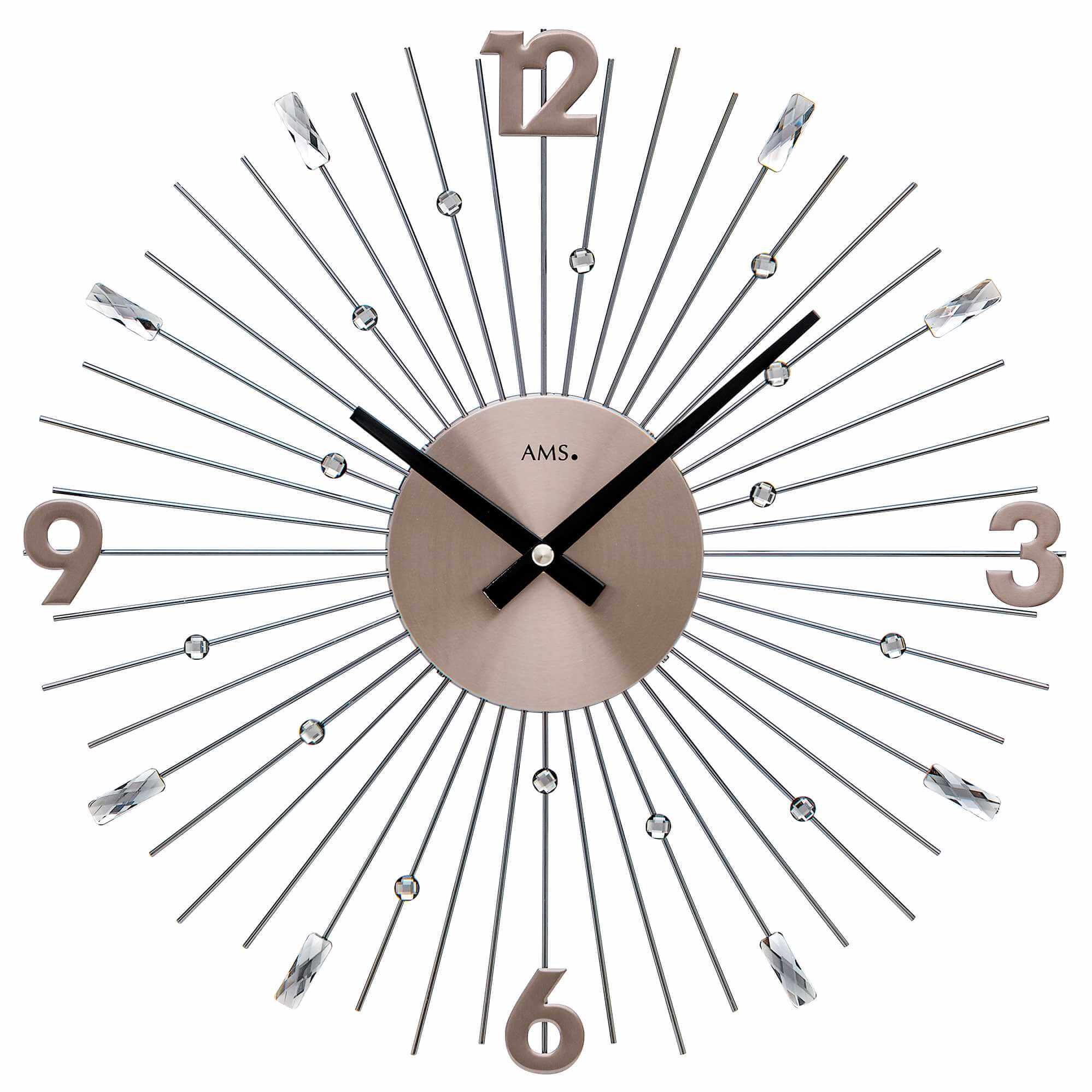 AMS -Wall clock anthracite quartz 39cm- 9654