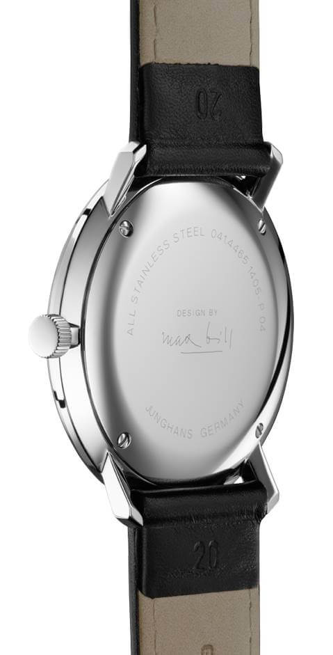 Junghans -max bill men's watch black quartz date 38mm- 041/4465.02