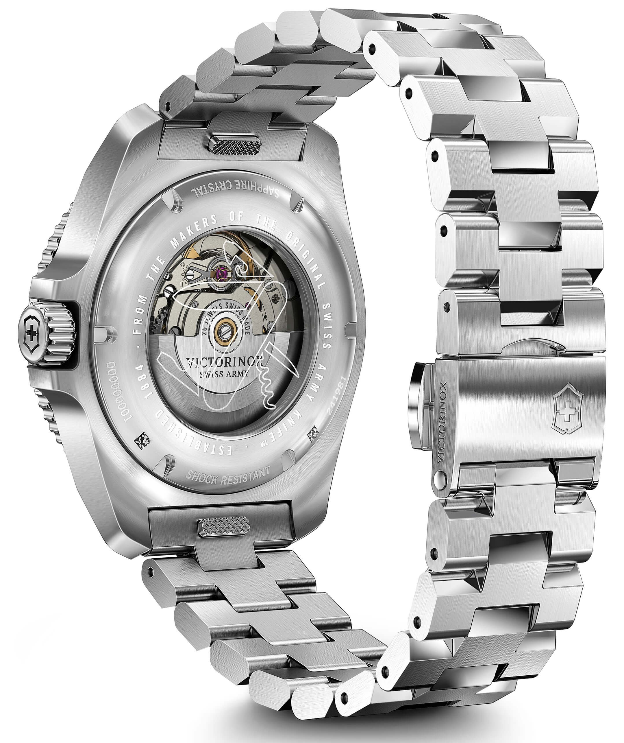 Victorinox -Journey 1884 automatic men's watch silver black sapphire crystal 43mm- 241981