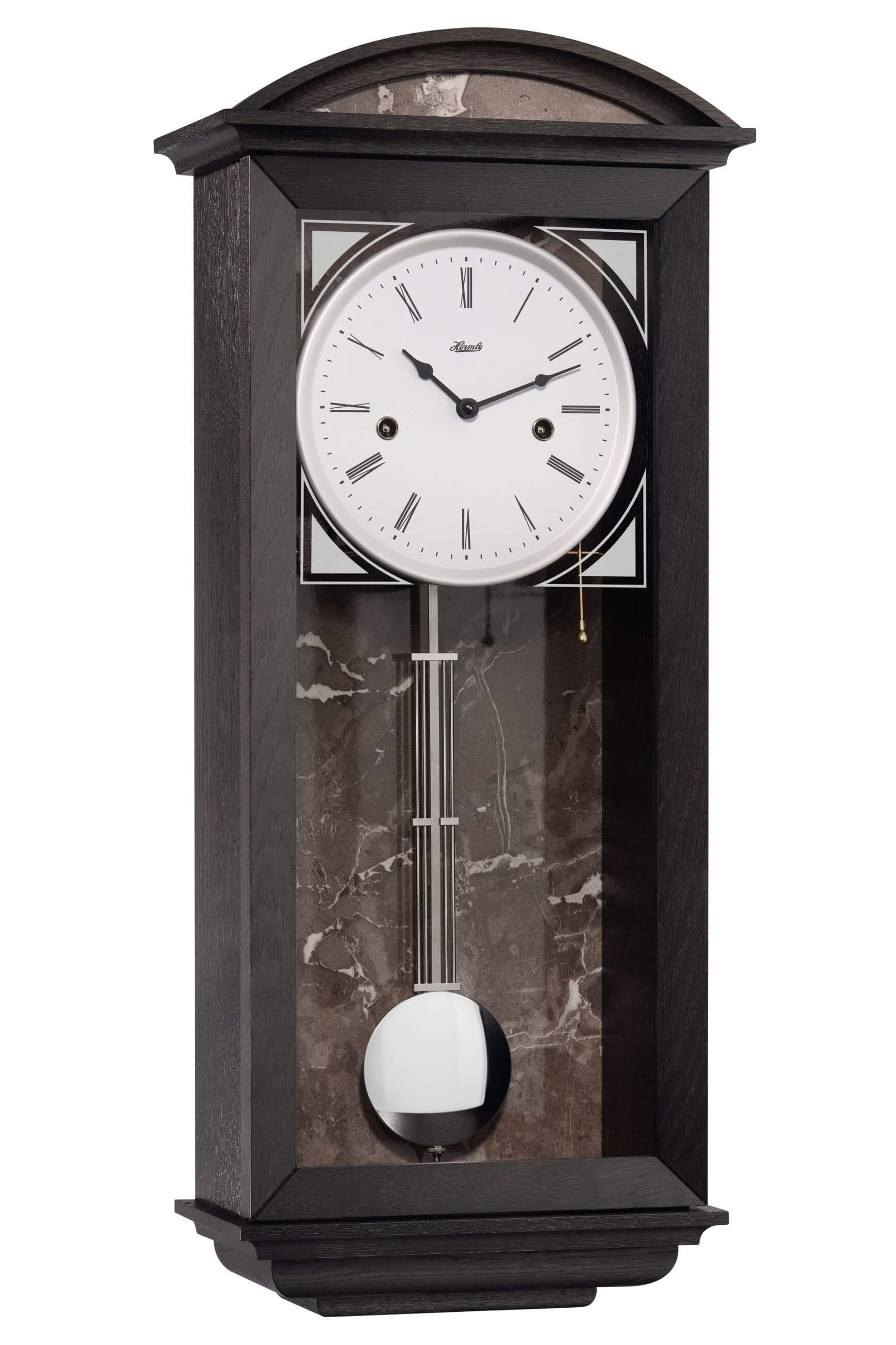 Hermle -Wanduhr Newport Schwarz 14 Tage Gangdauer Rundgong- 71024-740141