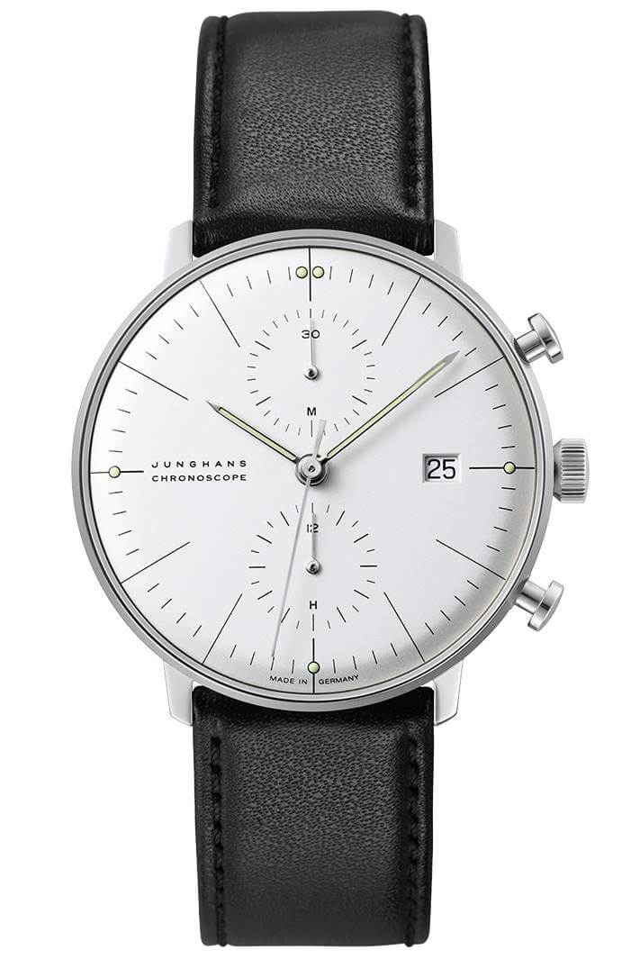 Junghans -max bill Chronoscope men's watch black automatic sapphire crystal 40mm- 027/4600.02