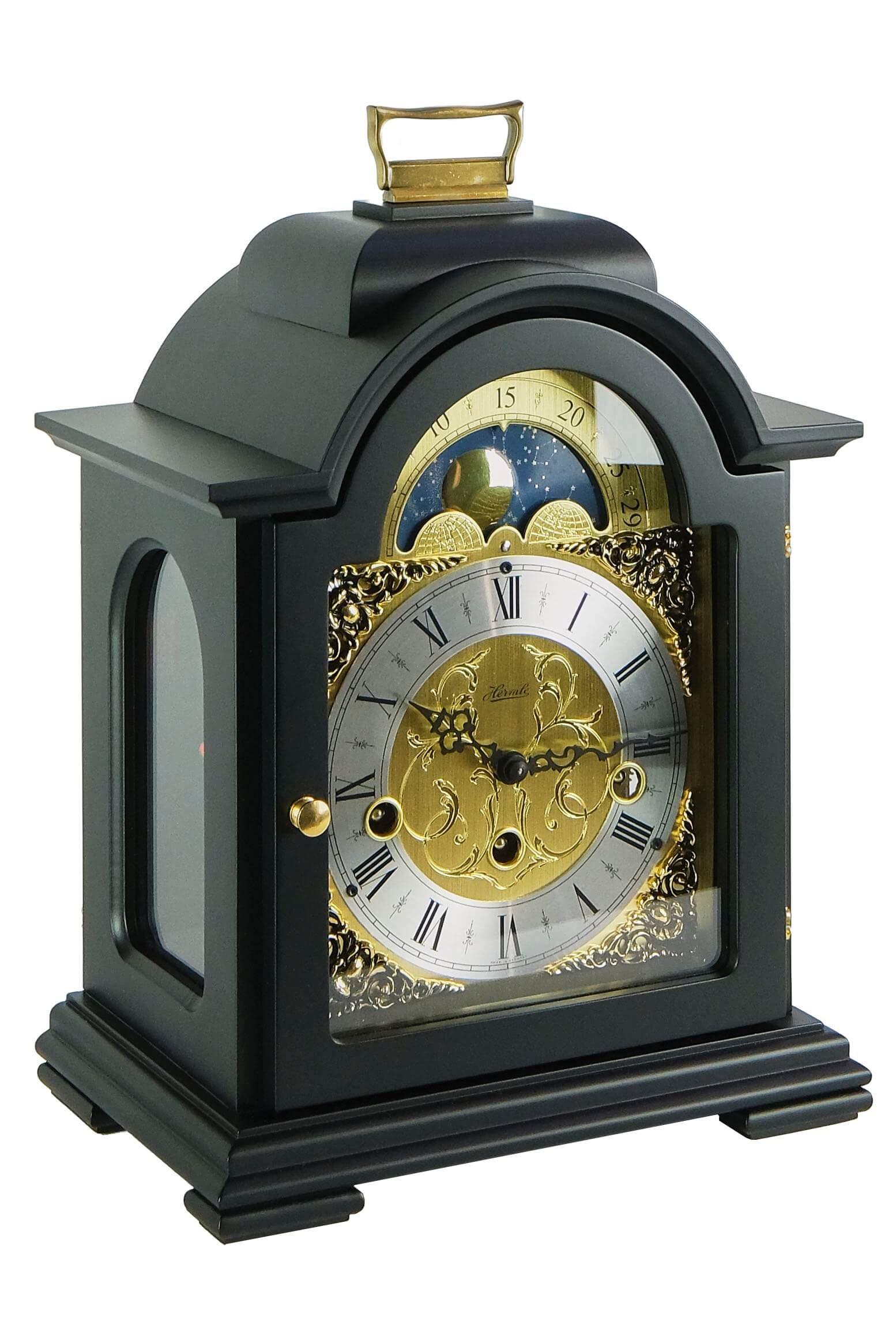 Hermle -Debden Table Clock Black Mechanical 30cm- 22864-740340