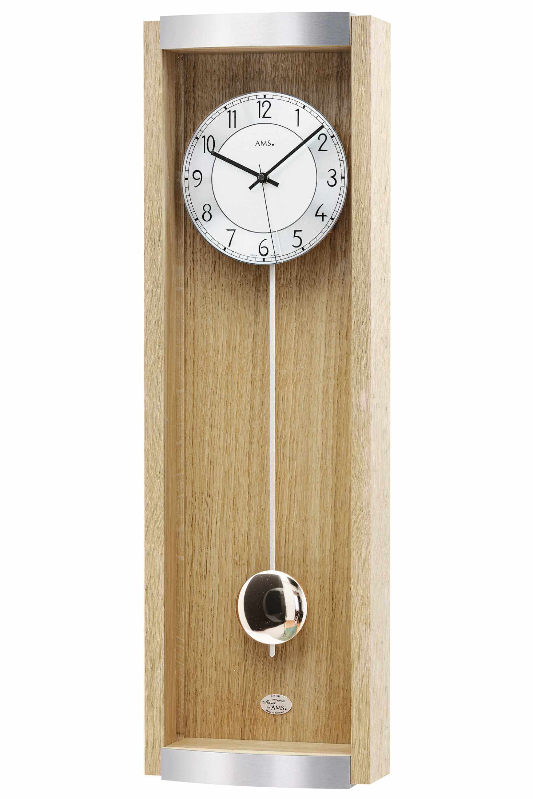 AMS -Pendeluhr Sonoma Aluminium Funk 71cm- 5285