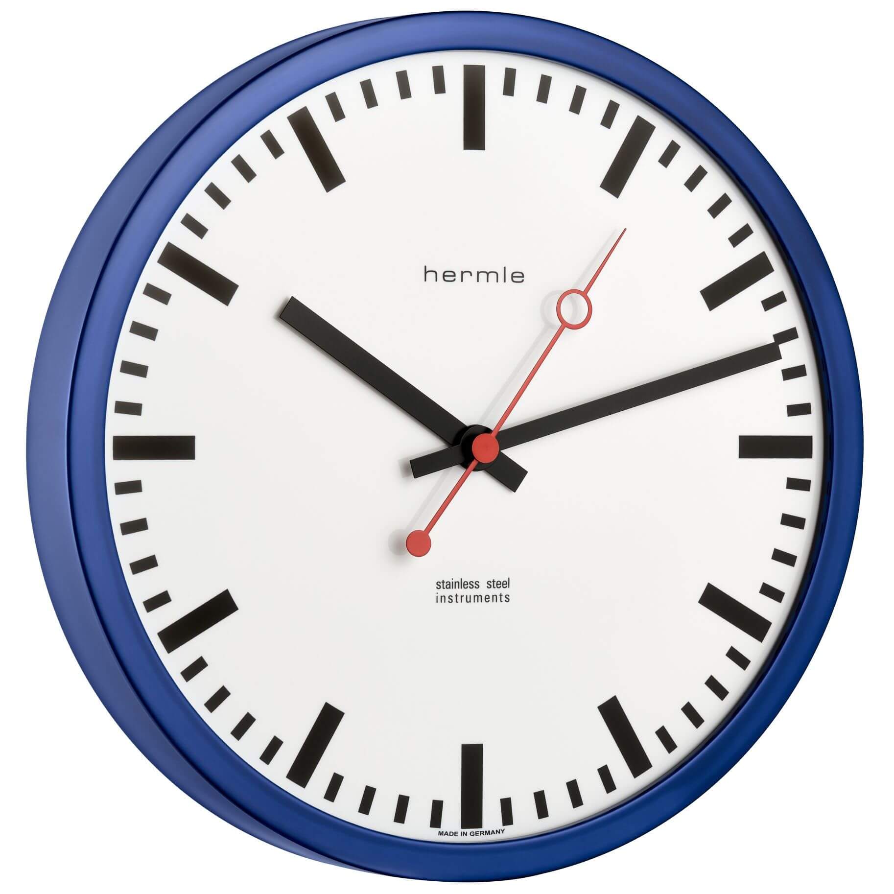 Hermle -Grand Central wall clock blue radio-controlled quartz movement 30cm- 30471-Q70870