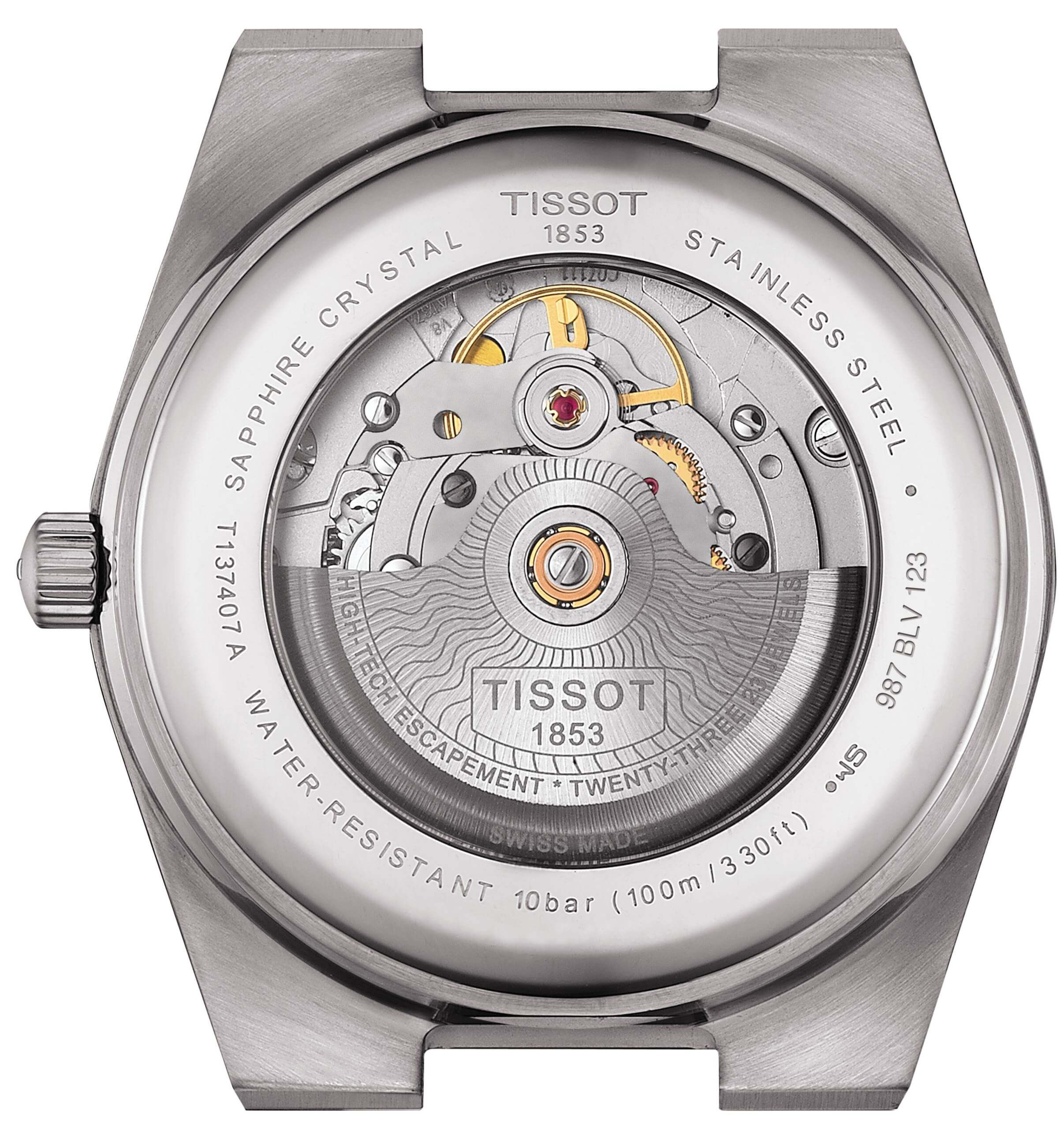 TISSOT -PRX Powermatic 80 Herrenuhr Silber Hellblau Automatik Saphirglas Datum 40mm- T137.407.11.351.00