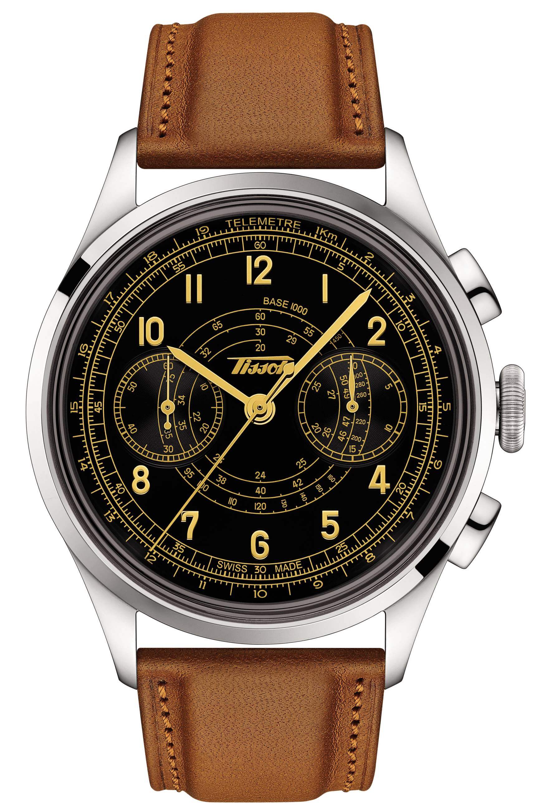 TISSOT -Telemeter 1938 Men's Watch Brown Black Automatic Sapphire Crystal 42mm- T142.462.16.052.00