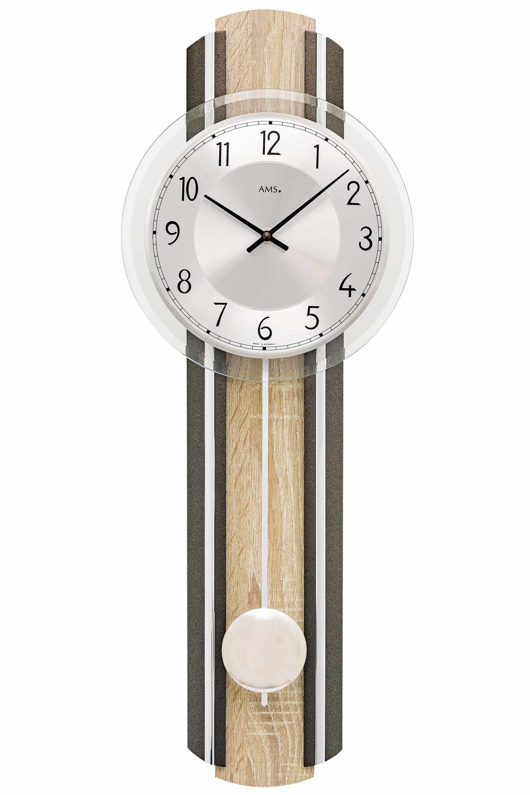 AMS -Pendeluhr Anthrazit Sonoma Quarz 64cm- 7474