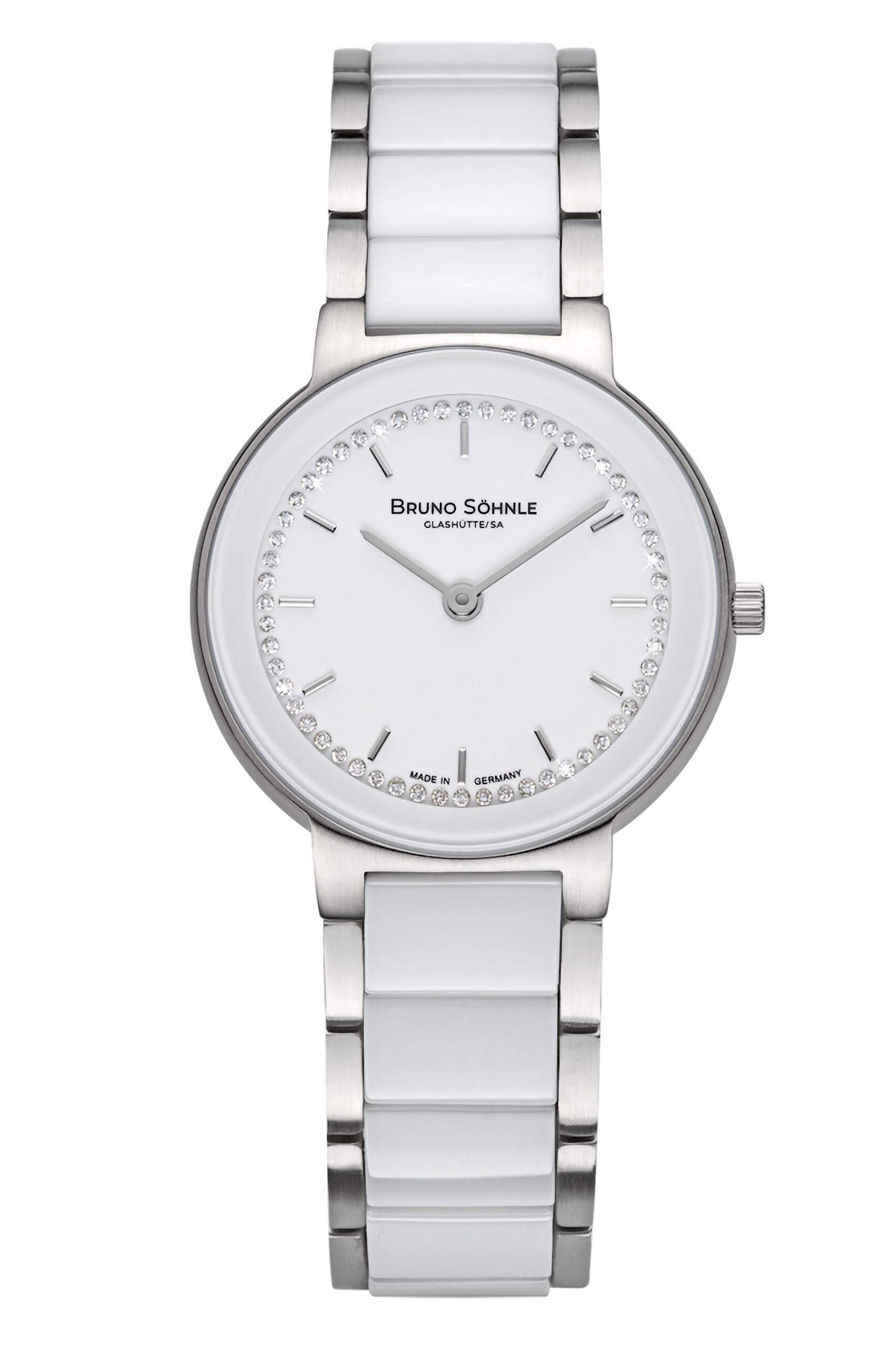 Bruno Söhnle -Algebra Damenuhr Weiß Saphirglas Quarz 30mm- 17-93102-950