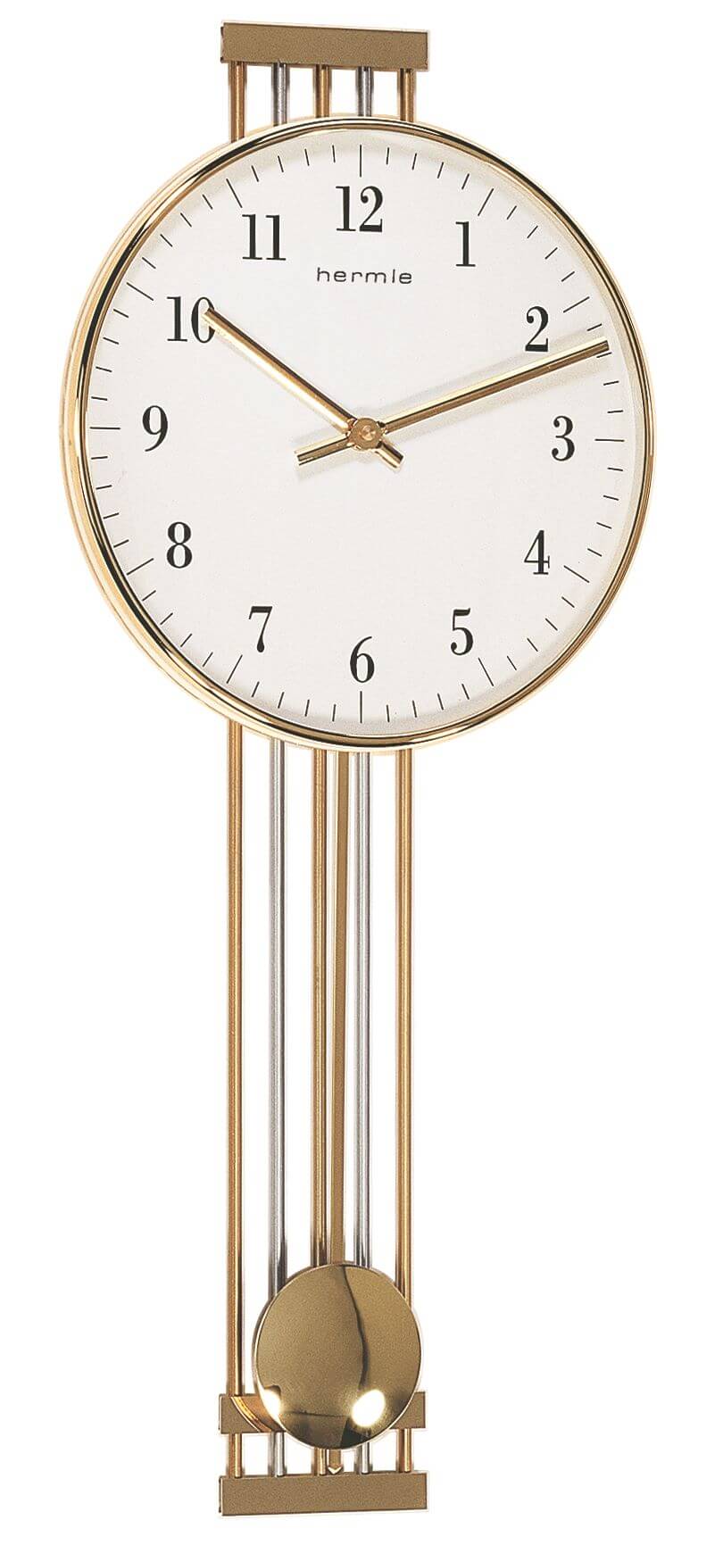 Hermle -Highbury Wanduhr Messing Quarz 56cm- 70722-002200
