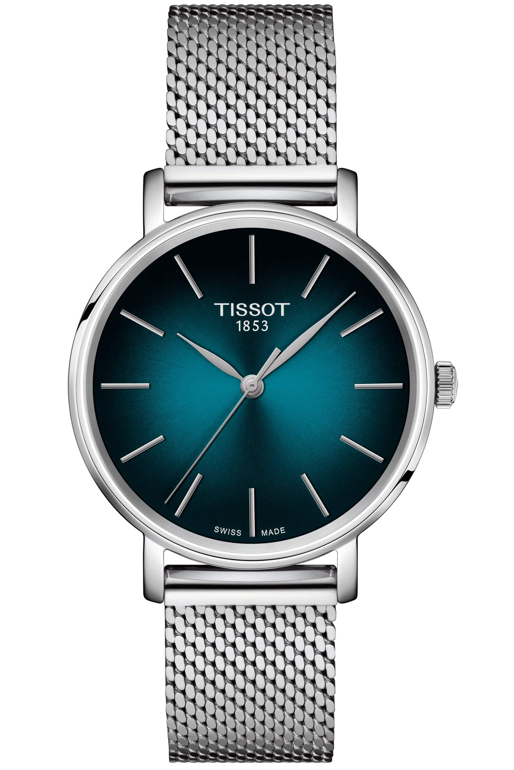 TISSOT -Everytime Lady Damenuhr Silber Grün Quarz Saphirglas 34mm- T143.210.11.091.00